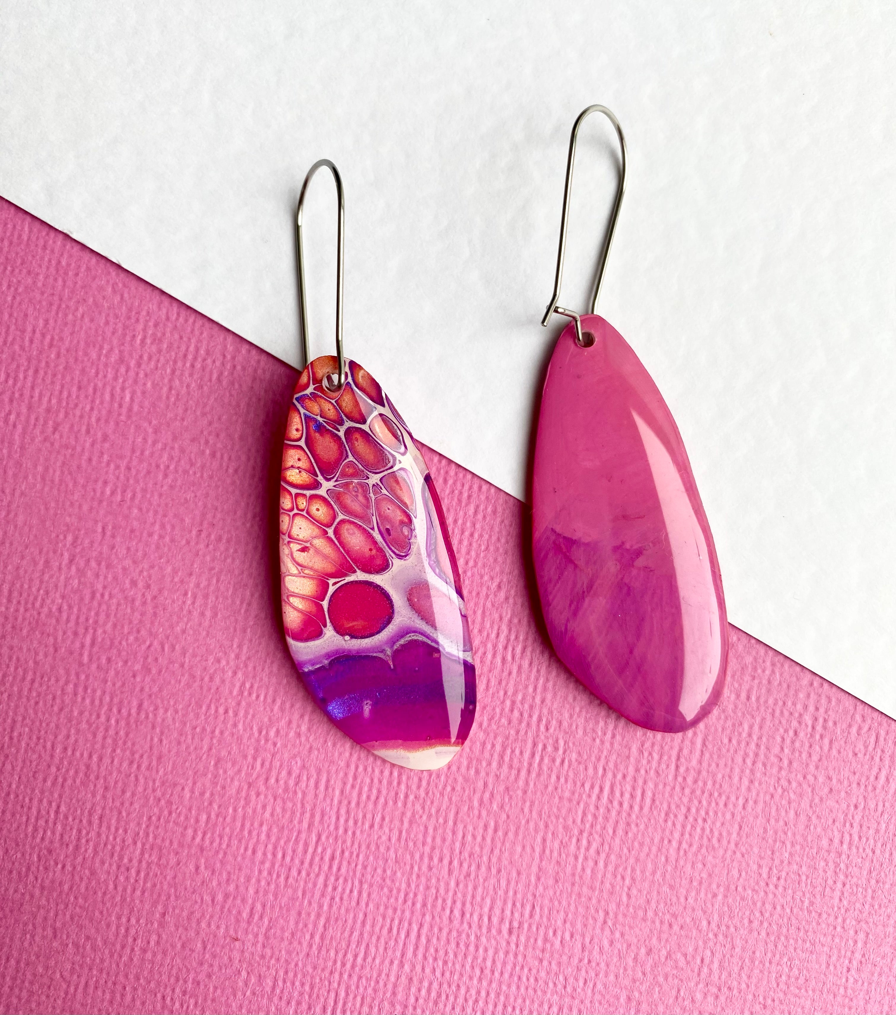 Arty Colourful Unmatched Dangle Earrings