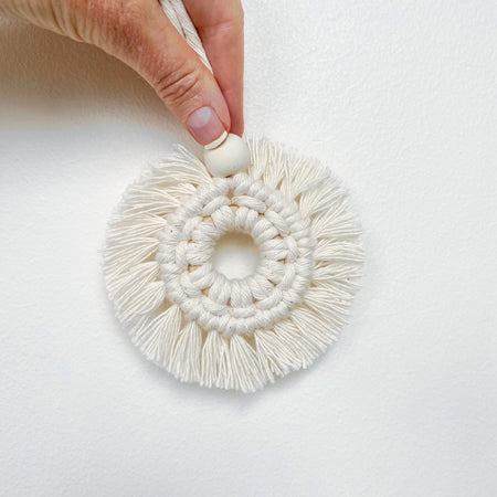 Macrame Christmas wreath ornament - Set of 3