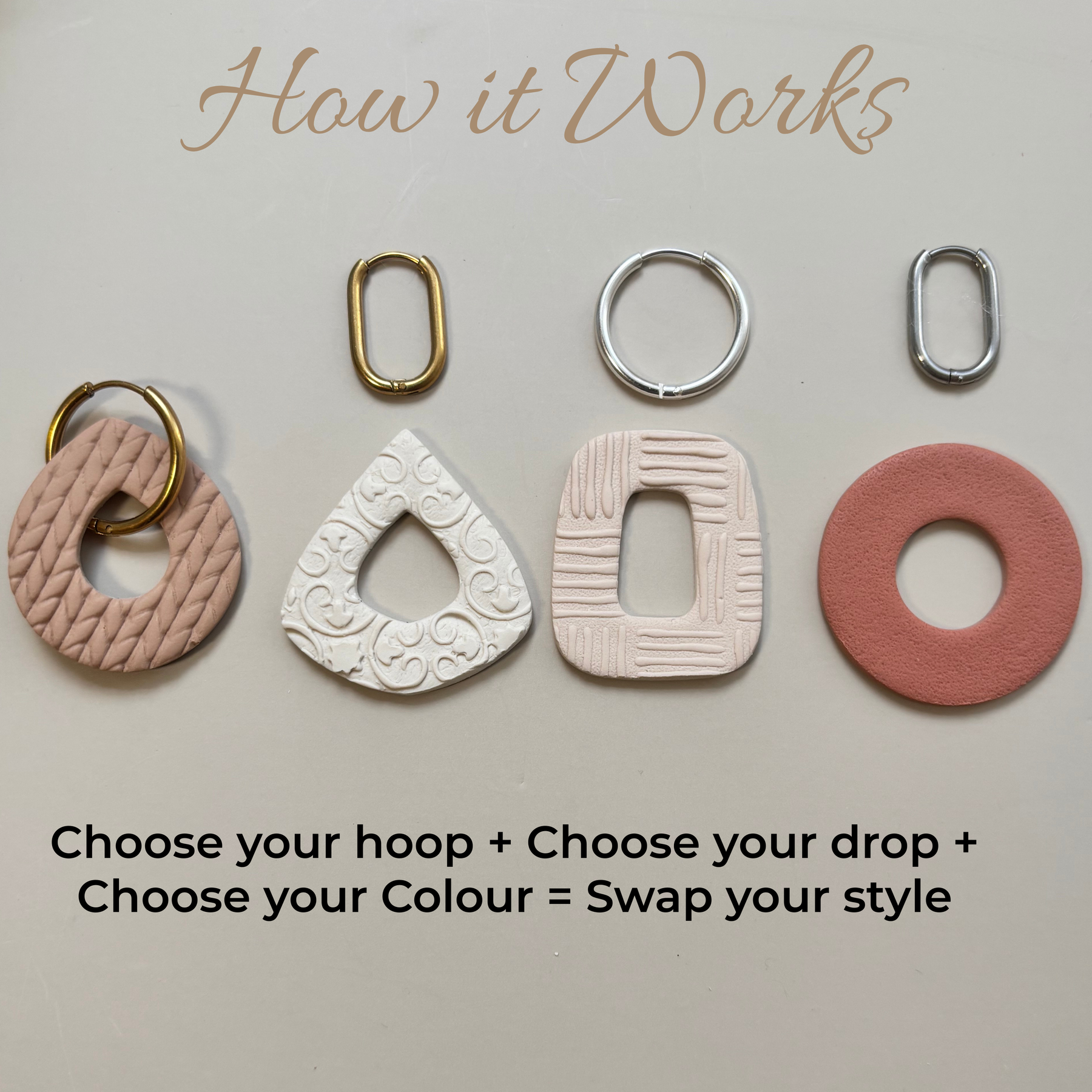 Hoops & Drops – HOOPS SELECTION | Interchangeable Clay Earrings