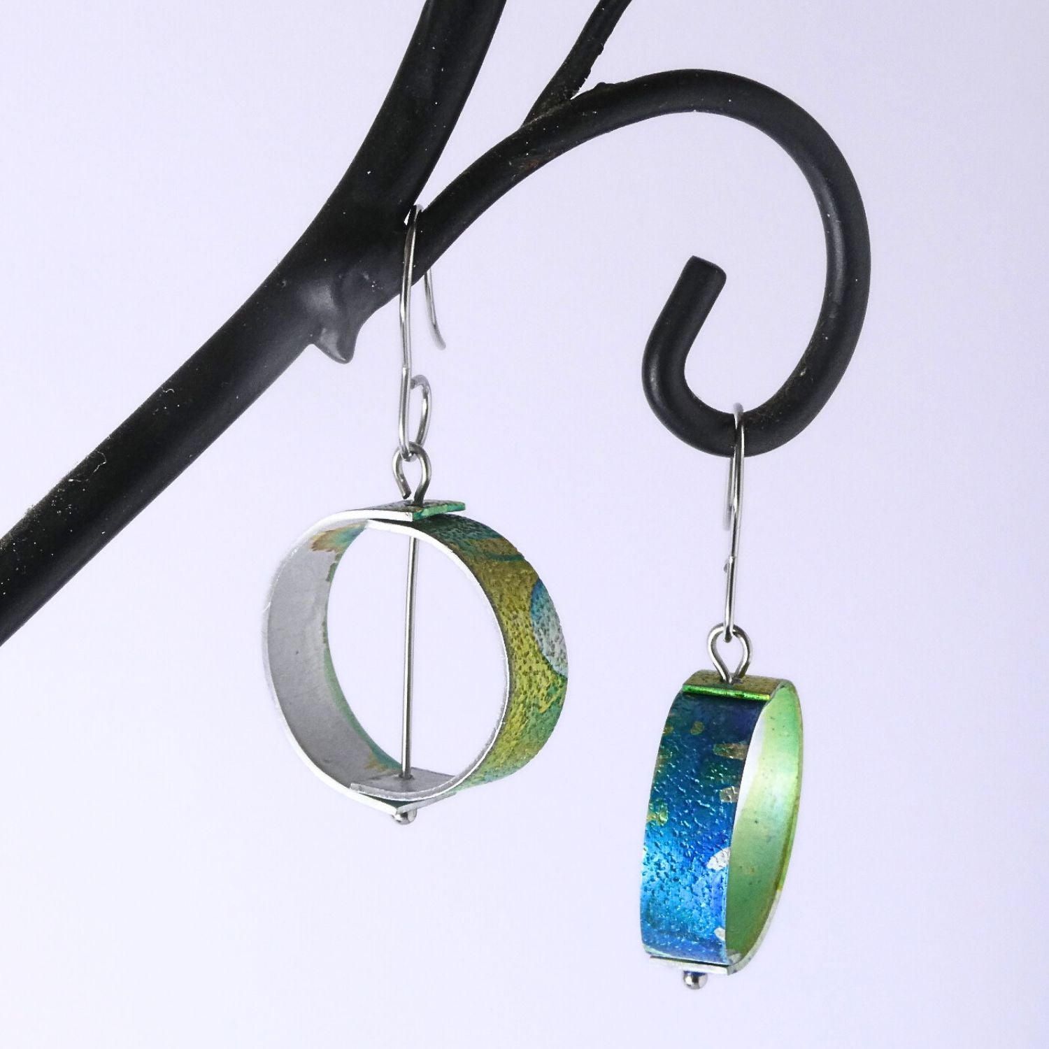 Anodised aluminium earrings Luminous Collection