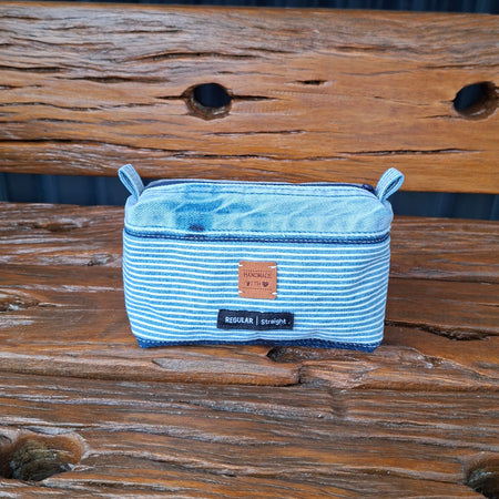 Recycled Nautical Theme Denim Pouch