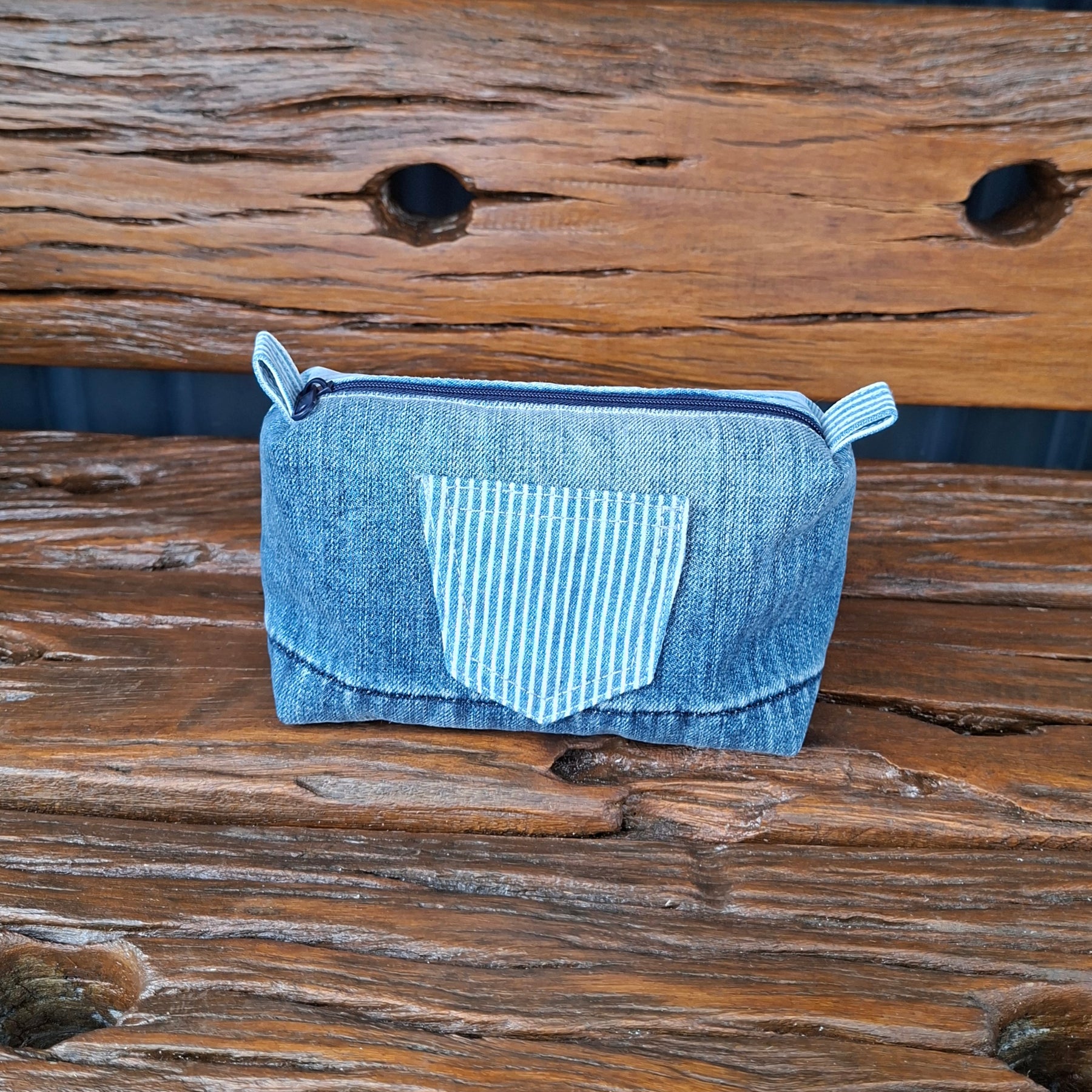 Recycled Nautical Theme Denim Pouch