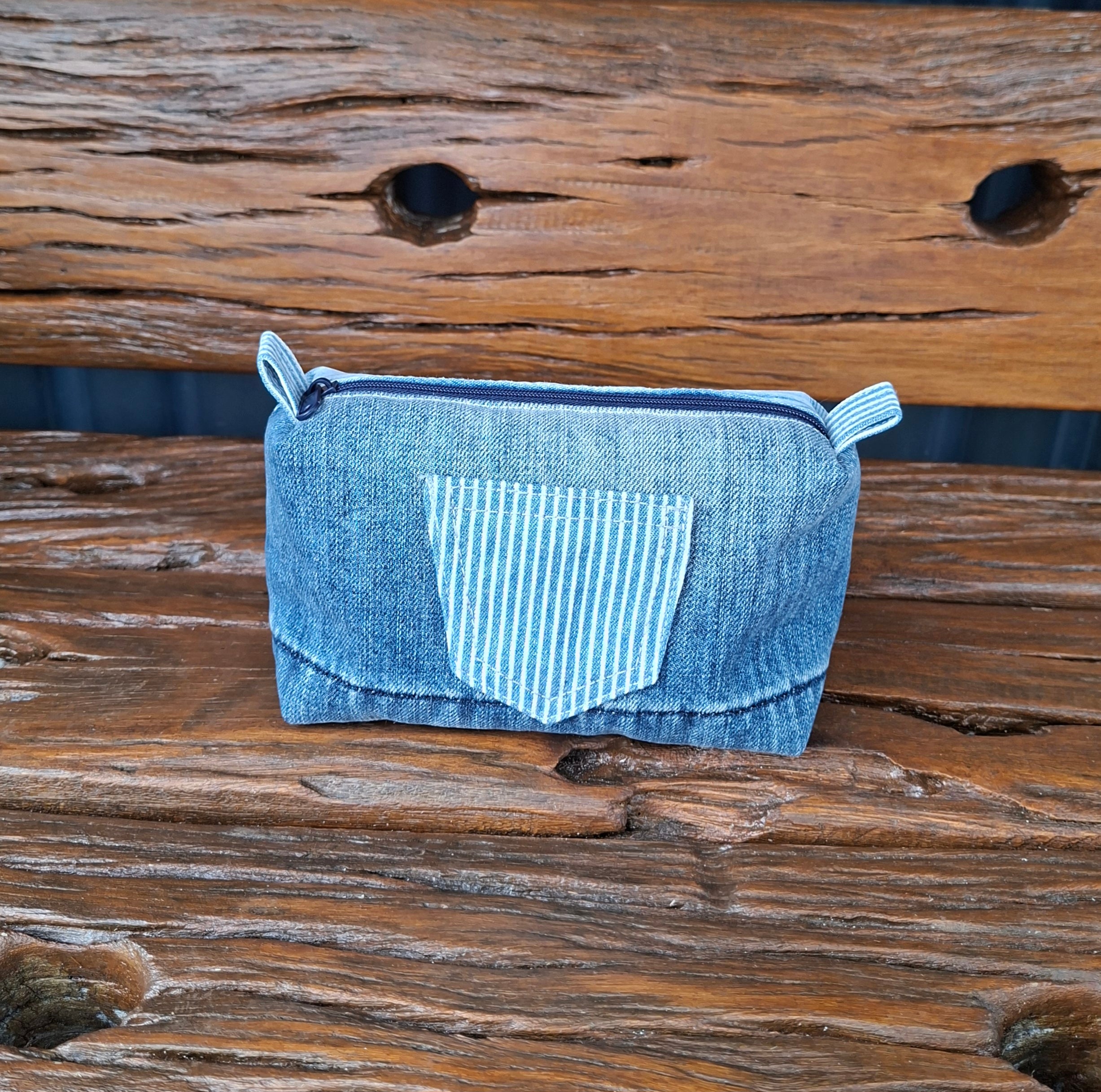 Recycled Nautical Theme Denim Pouch