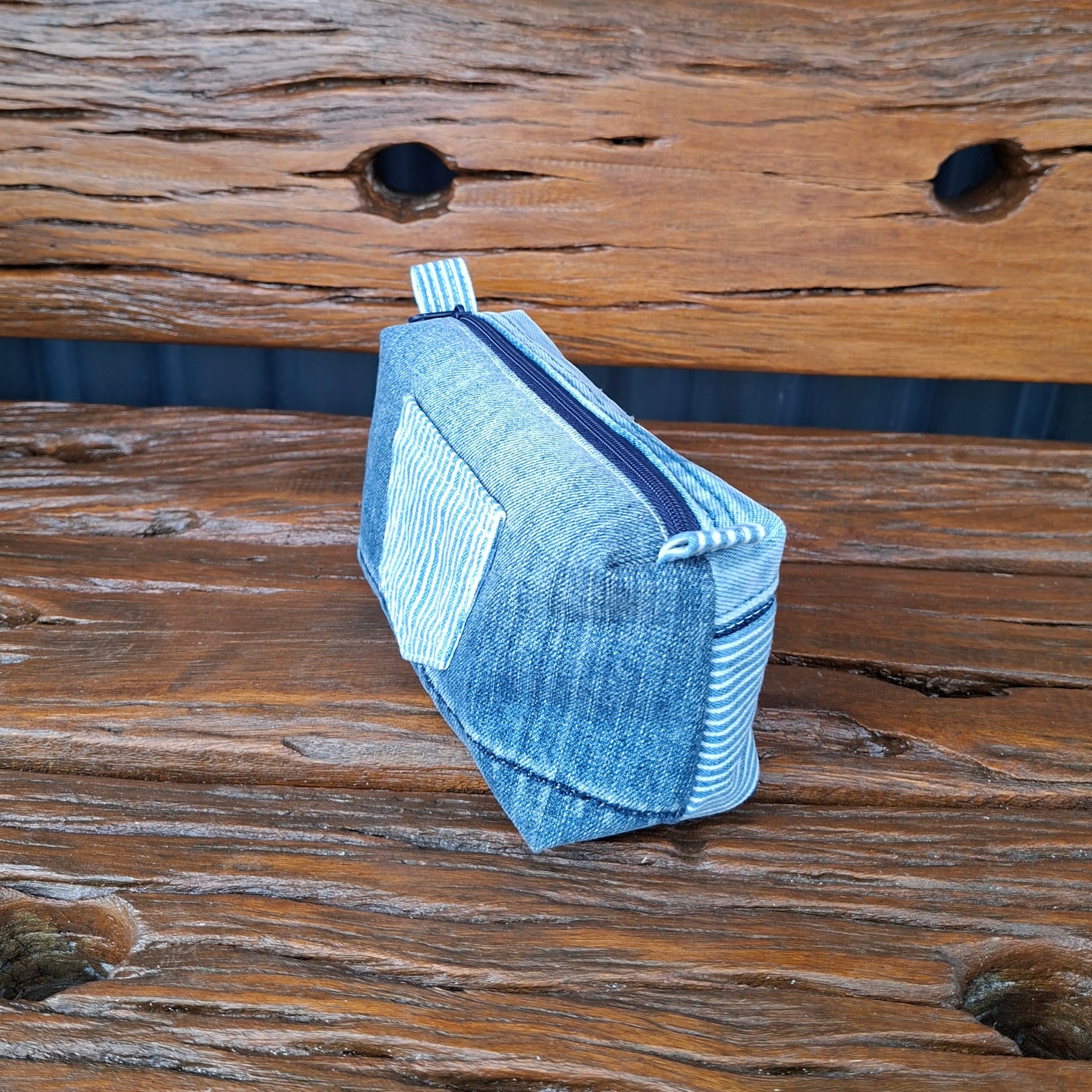 Recycled Nautical Theme Denim Pouch