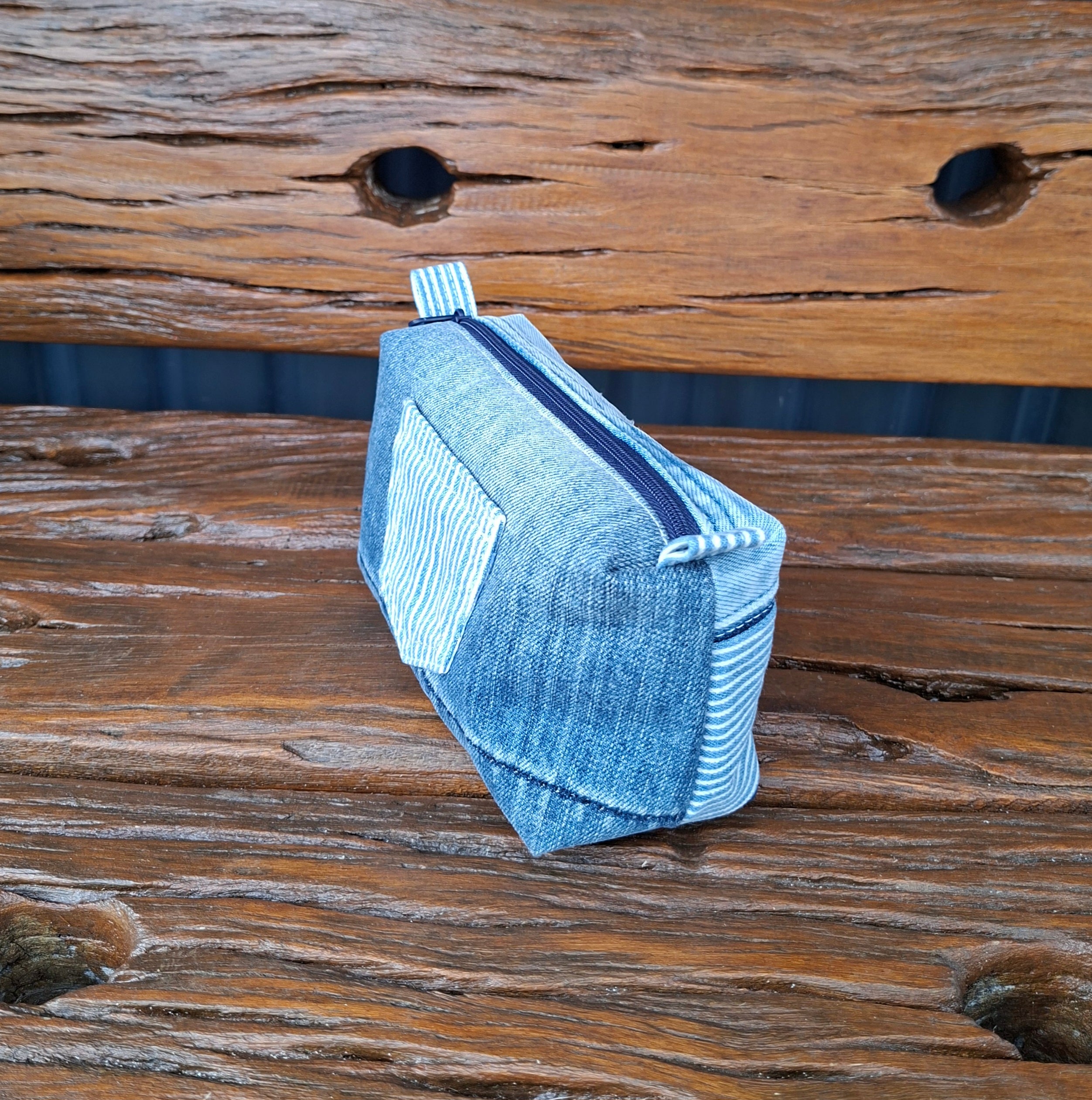 Recycled Nautical Theme Denim Pouch