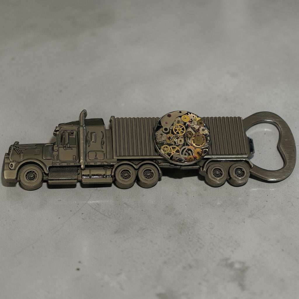 Steampunk watch parts botte opener (Truck)