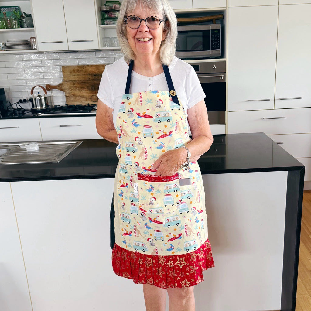 Kombis and caravans ladies' Christmas tie back apron.