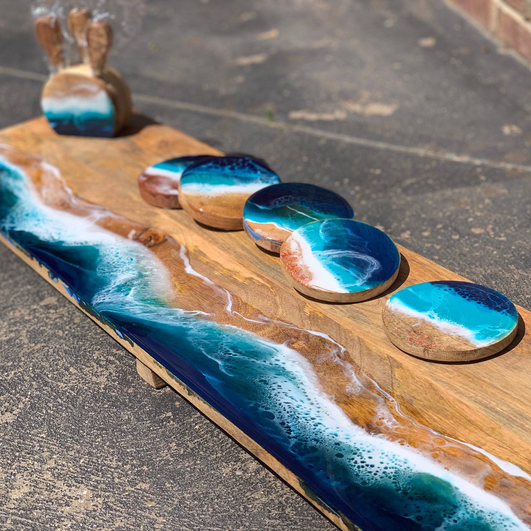 Serving board | grazing board | ocean | charcuterie board | home decor | Made to Order 3-4 Weeks