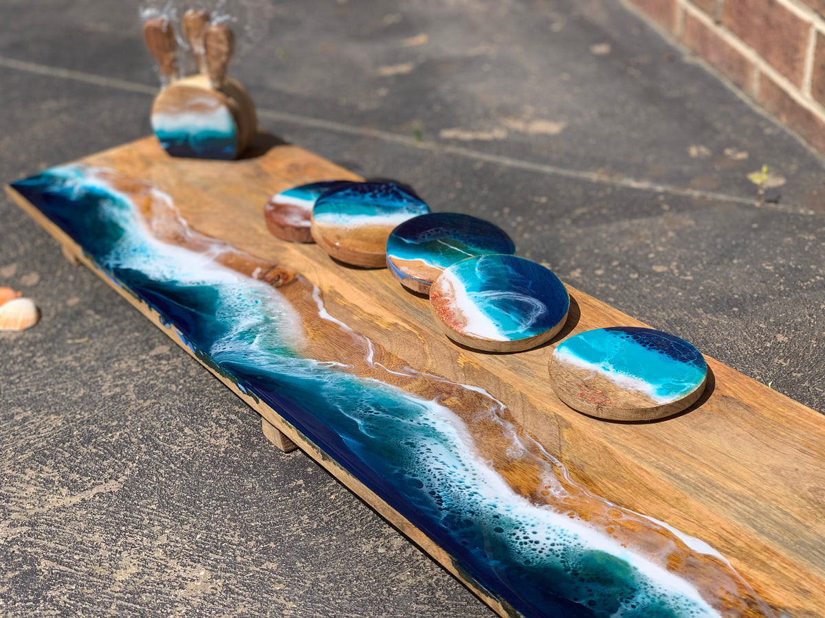 Serving board | grazing board | ocean | charcuterie board | home decor | Made to Order 3-4 Weeks