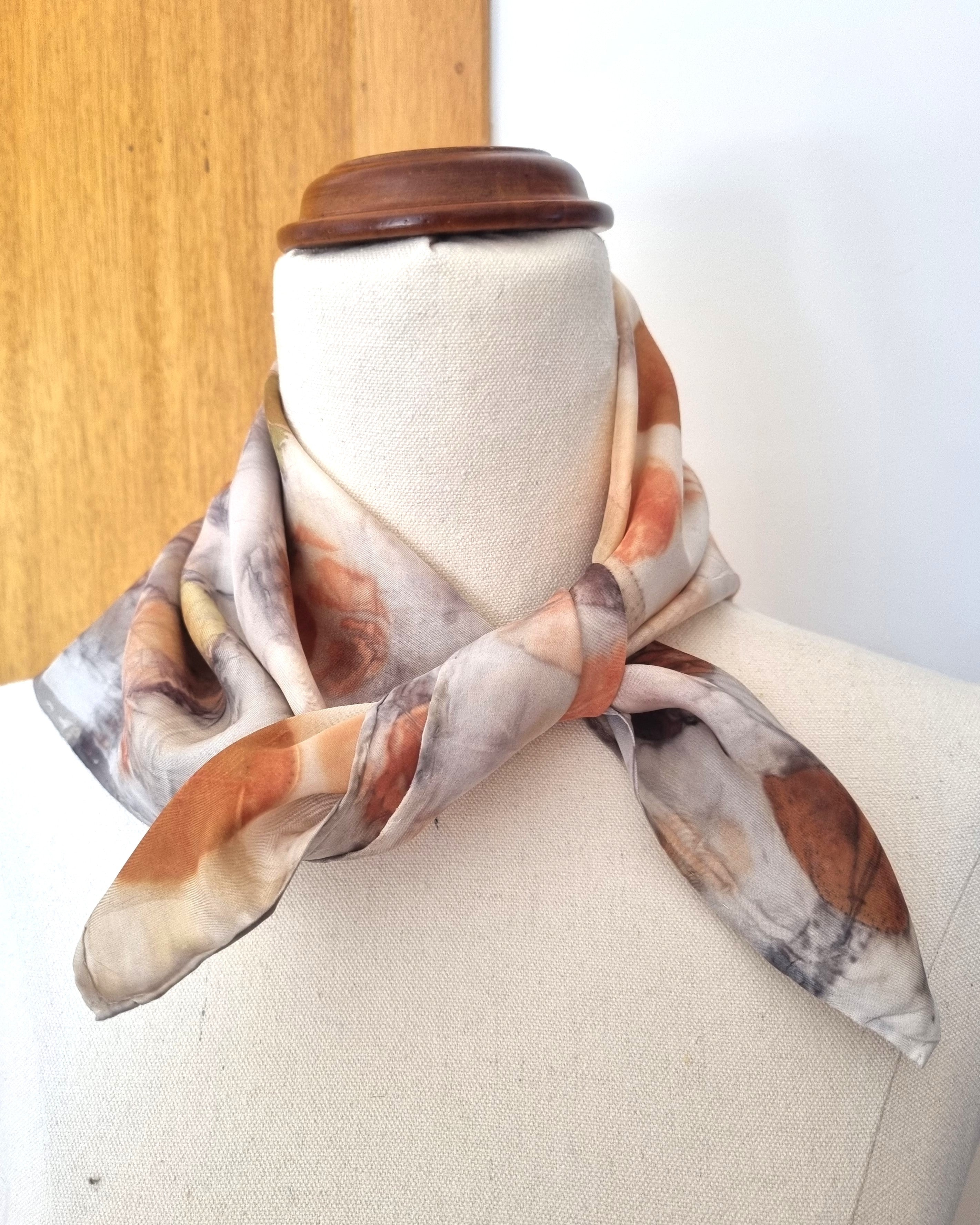 The Willow - Pure Silk  Ecoprint Bandana - Limited Edition Collection