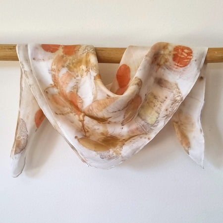 The Willow - Pure Silk  Ecoprint Bandana - Limited Edition Collection
