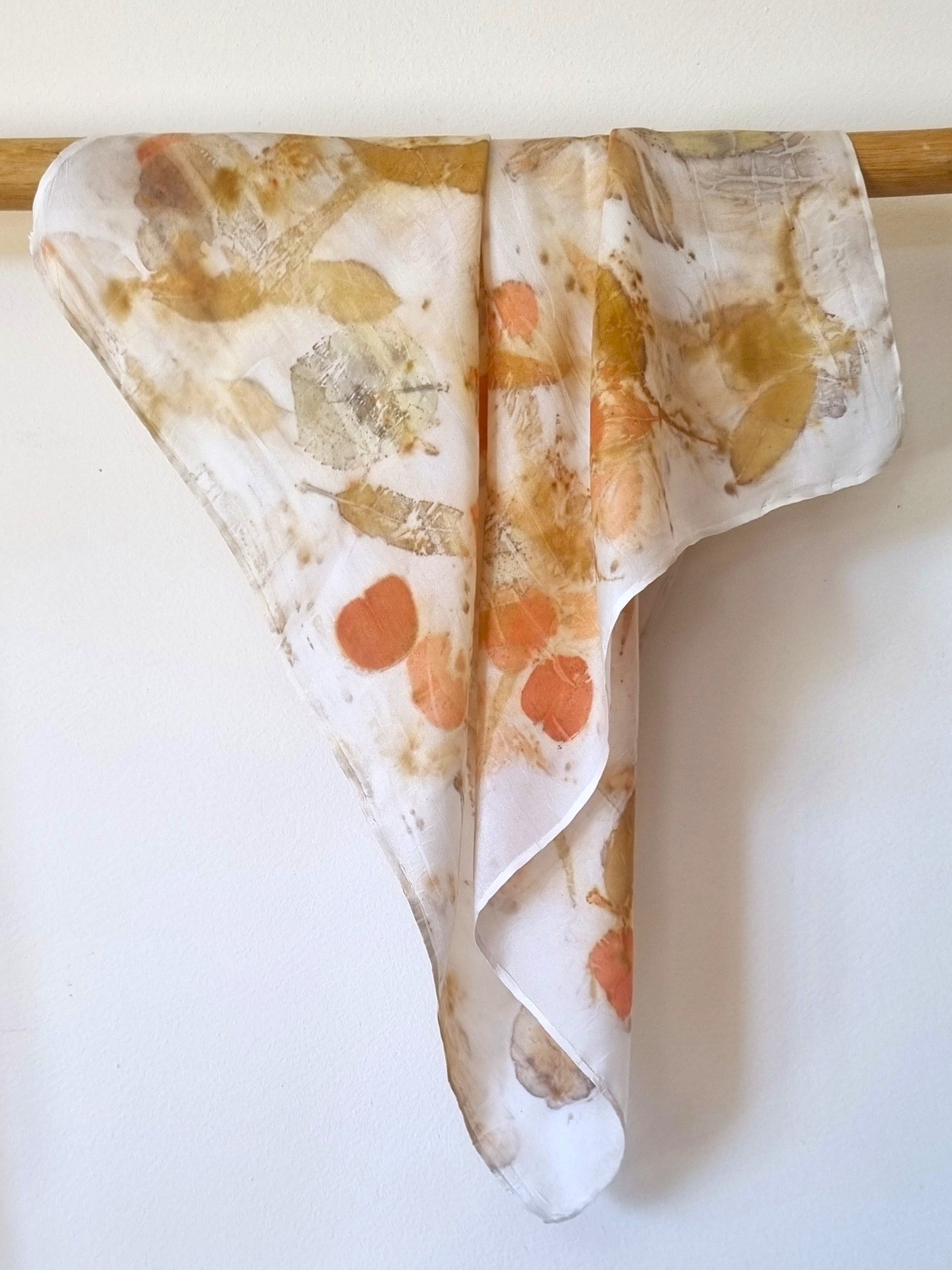 The Willow - Pure Silk  Ecoprint Bandana - Limited Edition Collection