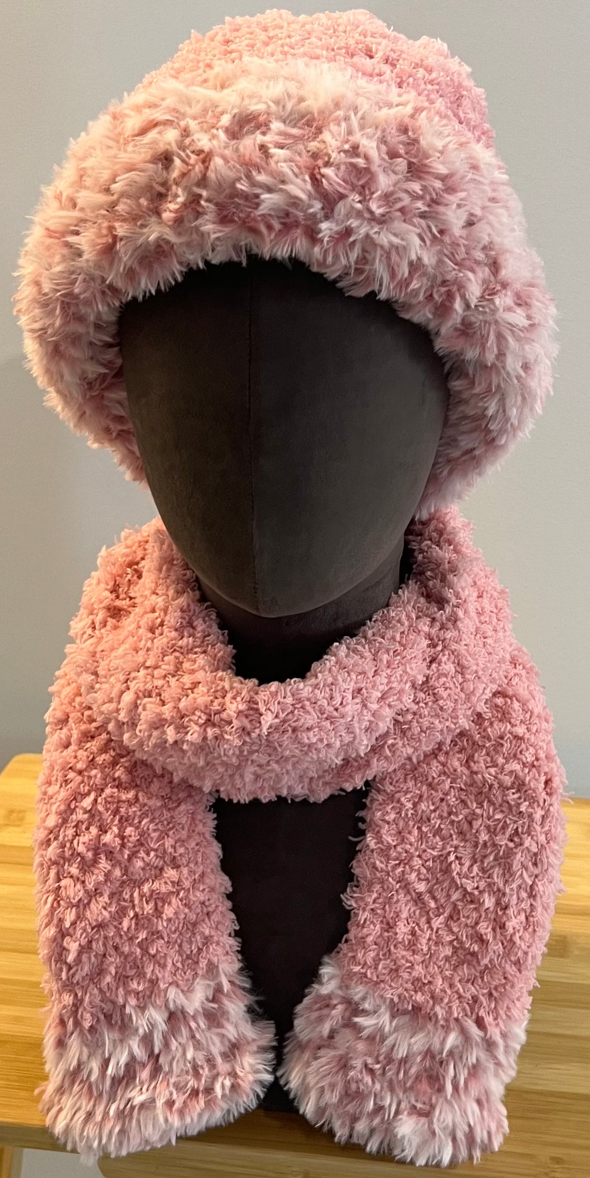 Pink Beanie and scarf set