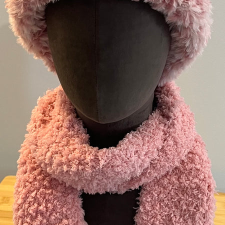 Pink Beanie and scarf set