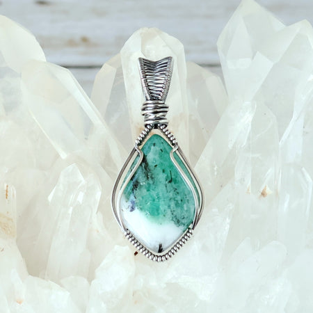 Sterling Silver Emerald Pendant ~ May Birthstone ~ Talisman of Love and Compassion