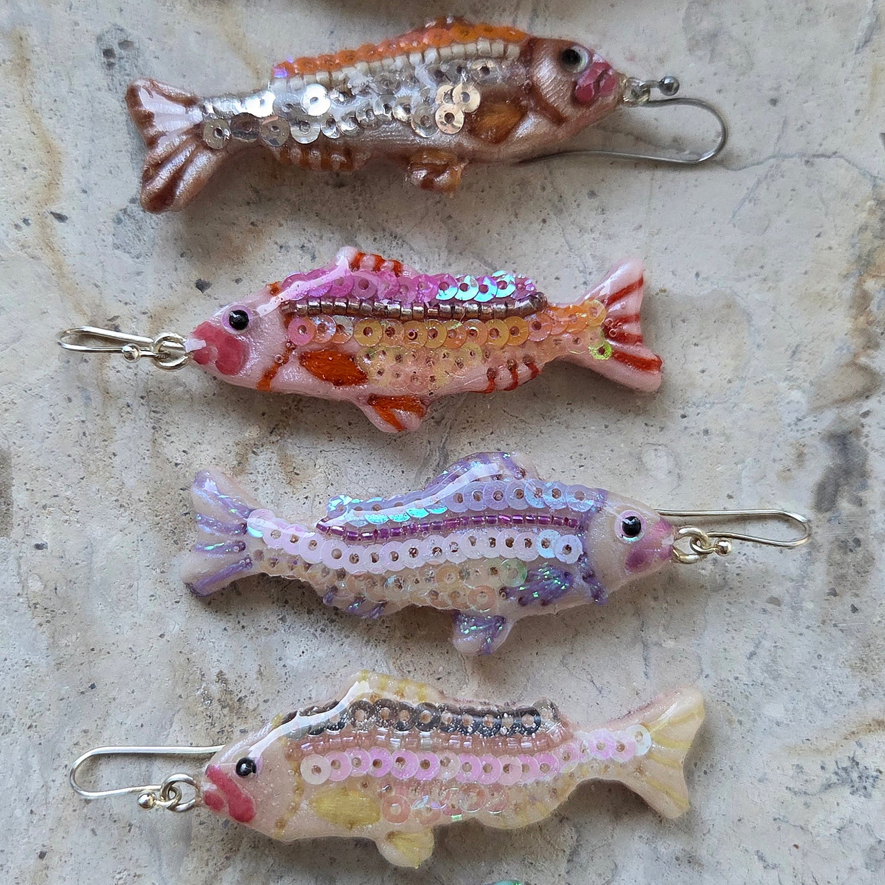 Sequin Fish Earrings