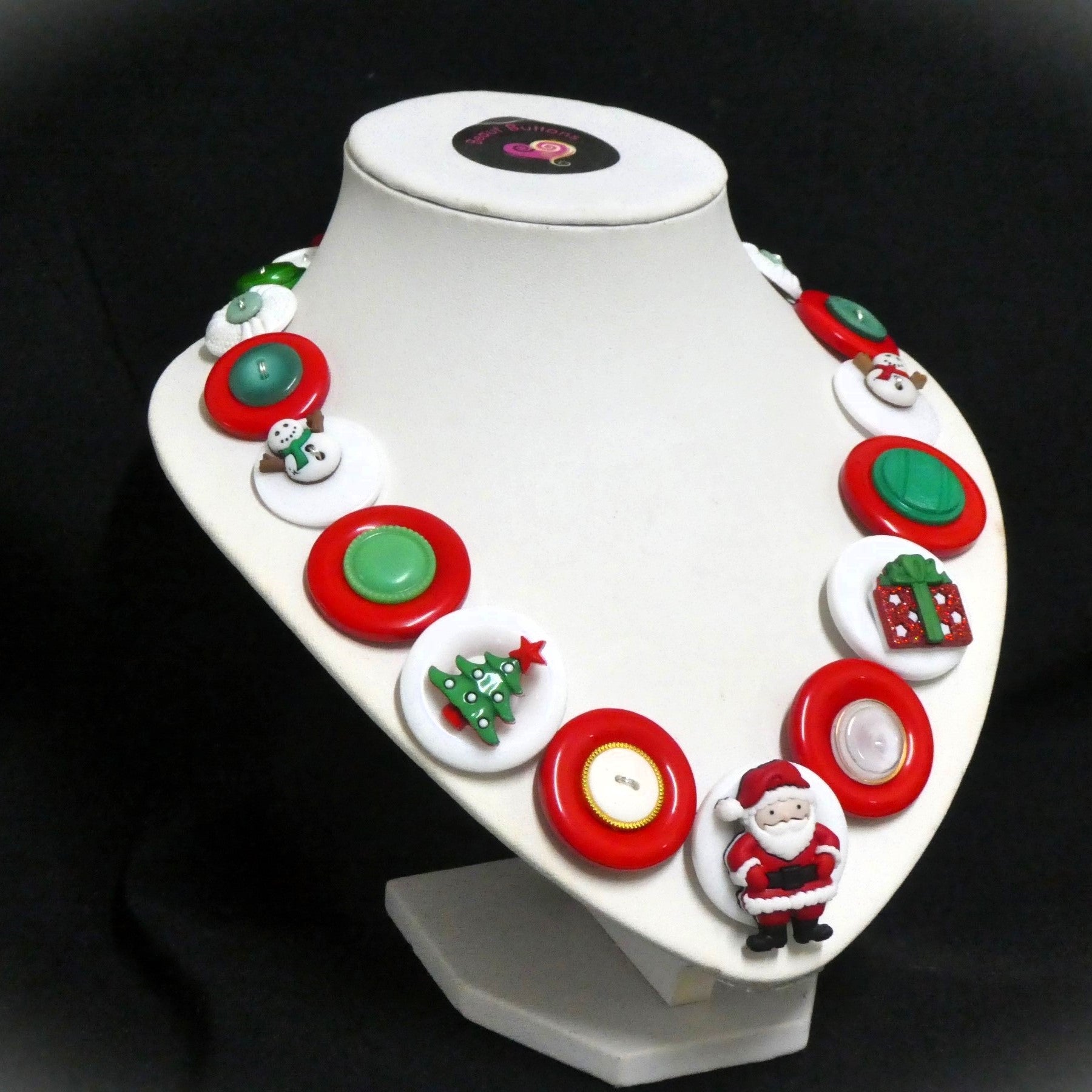 Santa Claus Necklace with Christmas earrings