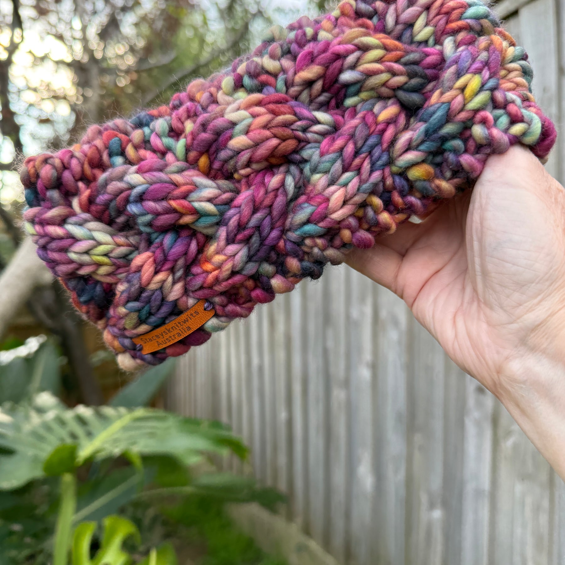 Hand Knitted Headband, Merino Soft Rainbow Headband