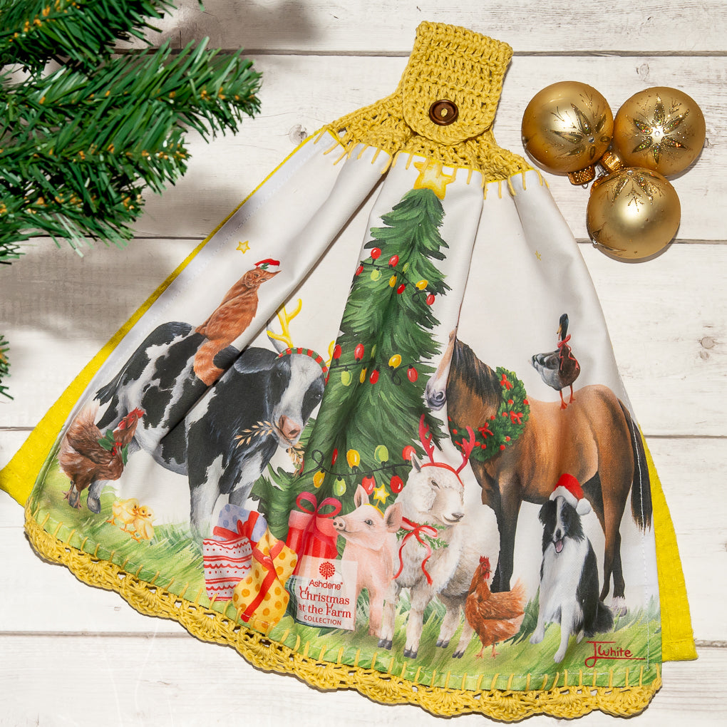 Hanging Tea Towel / Hand Towel - Christmas Themed - Double Sided