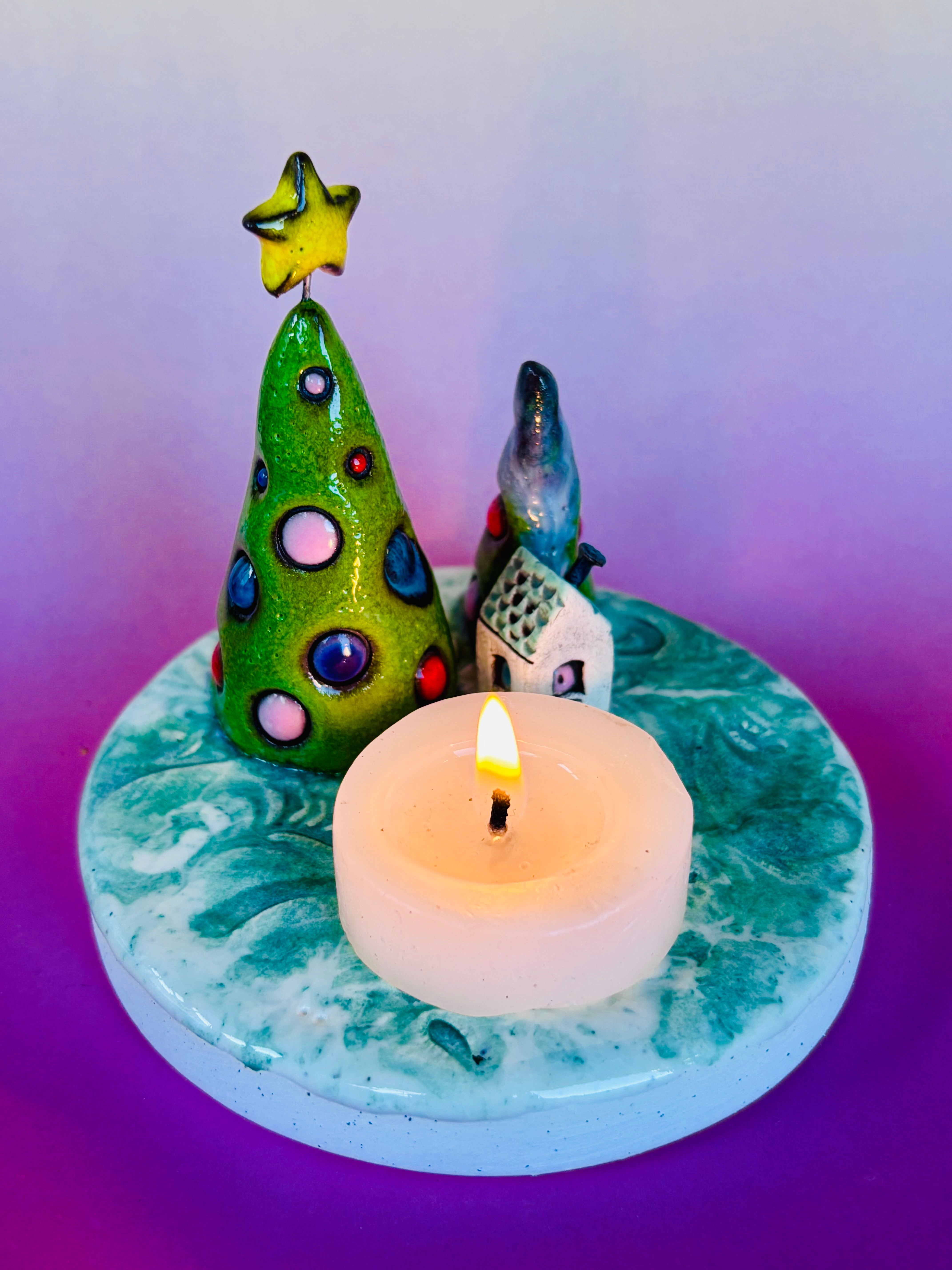 Handmade Earthenware Ceramic Tealight Holder 5