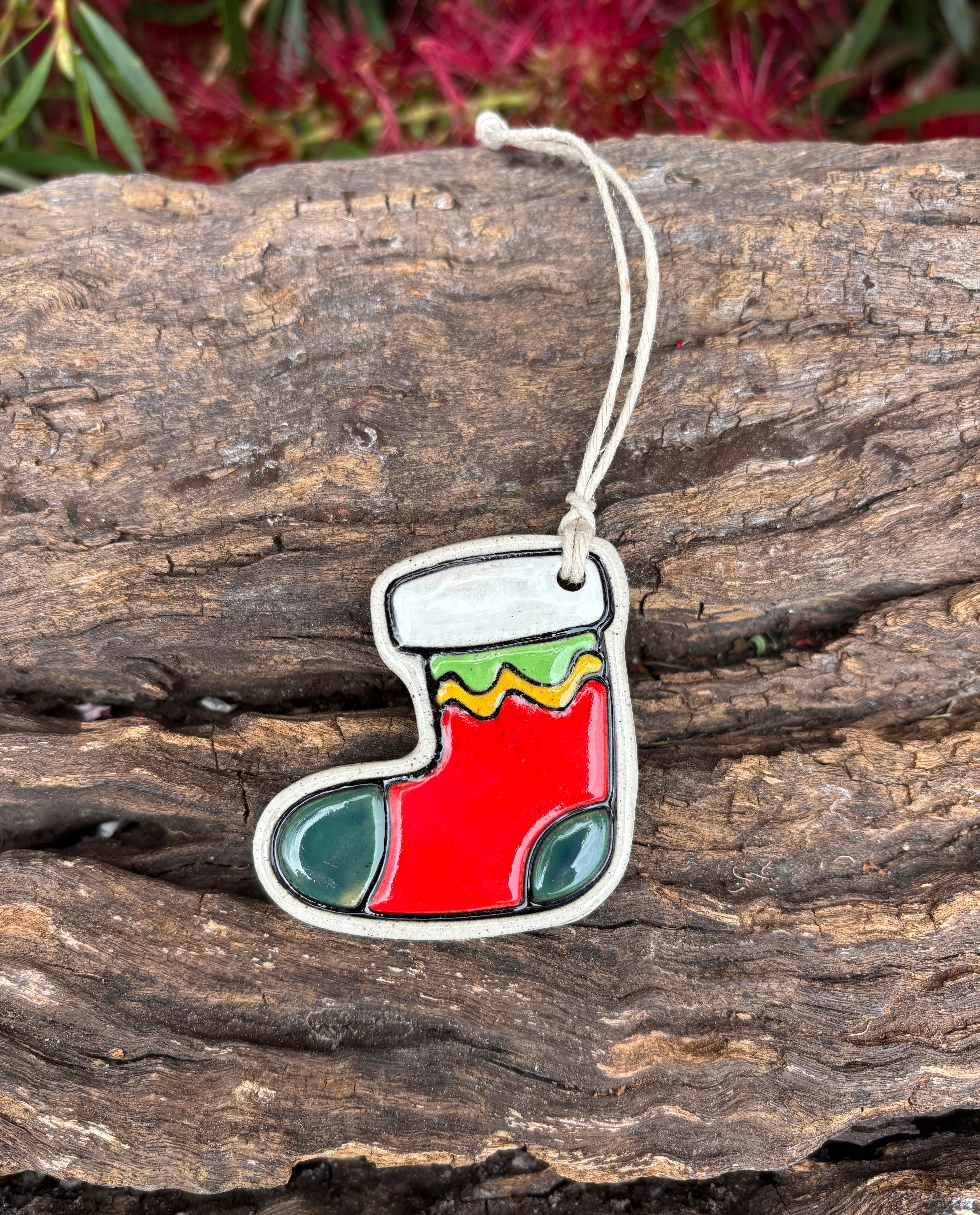 Ceramic Colourful hand painted Christmas Decorations / Ornaments