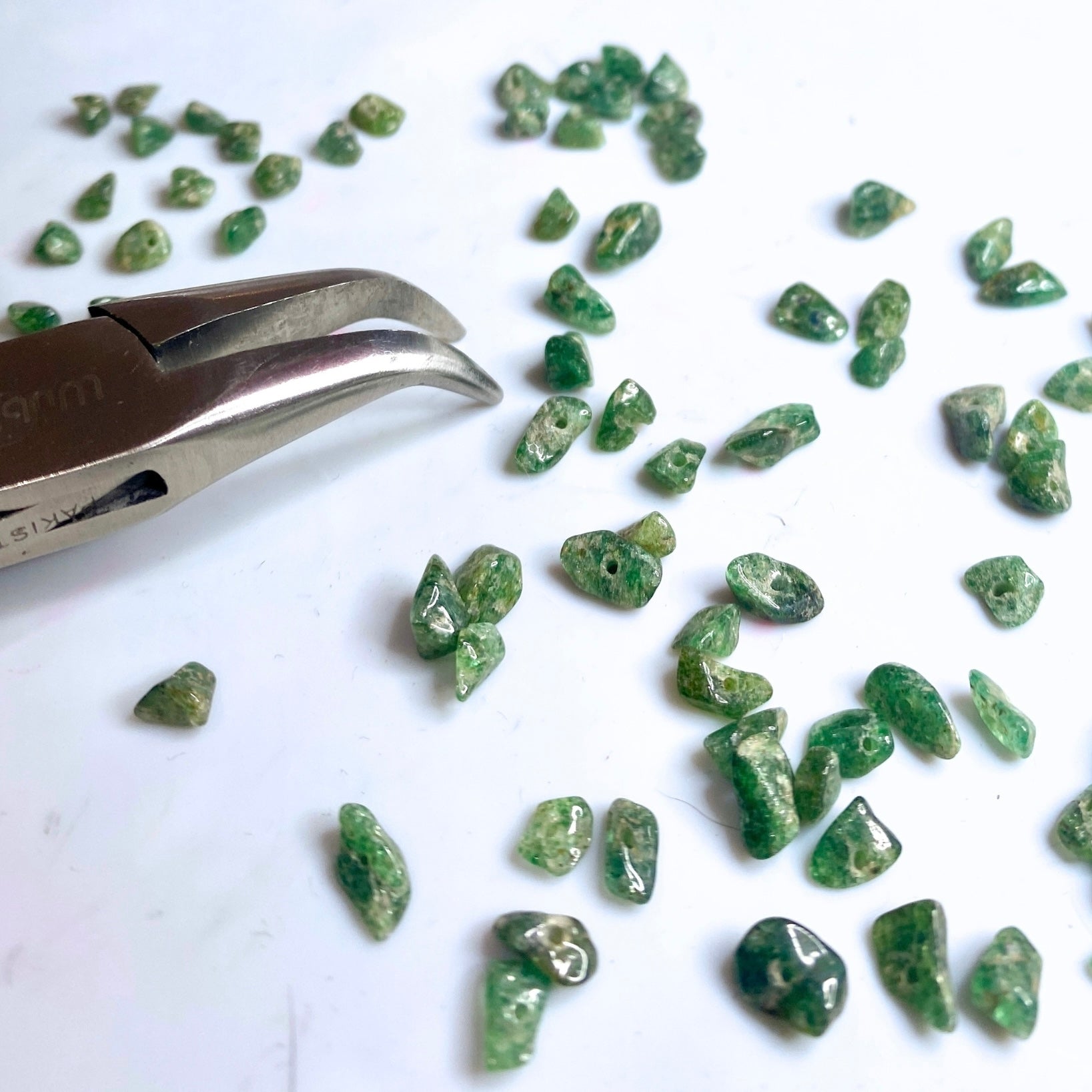 NEW Natural green emerald beaded dangle earrings | Sterling silver | May birthstone gift