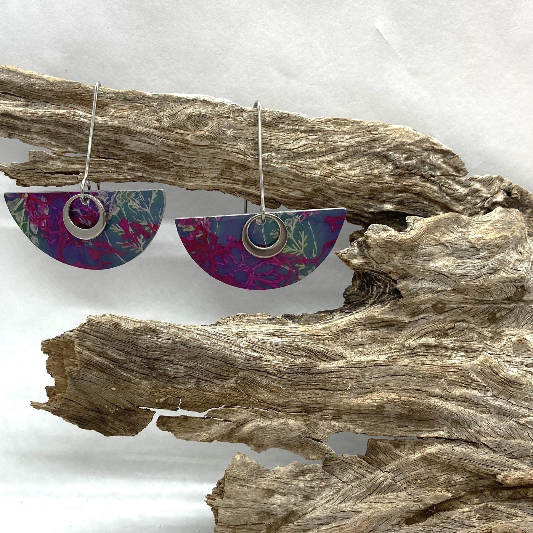 Anodised aluminium earrings - Botanic Burst Collection