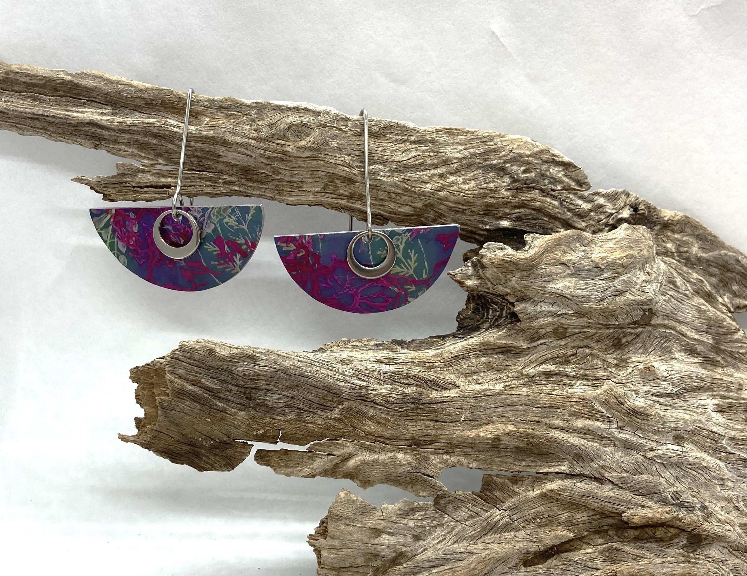 Anodised aluminium earrings - Botanic Burst Collection