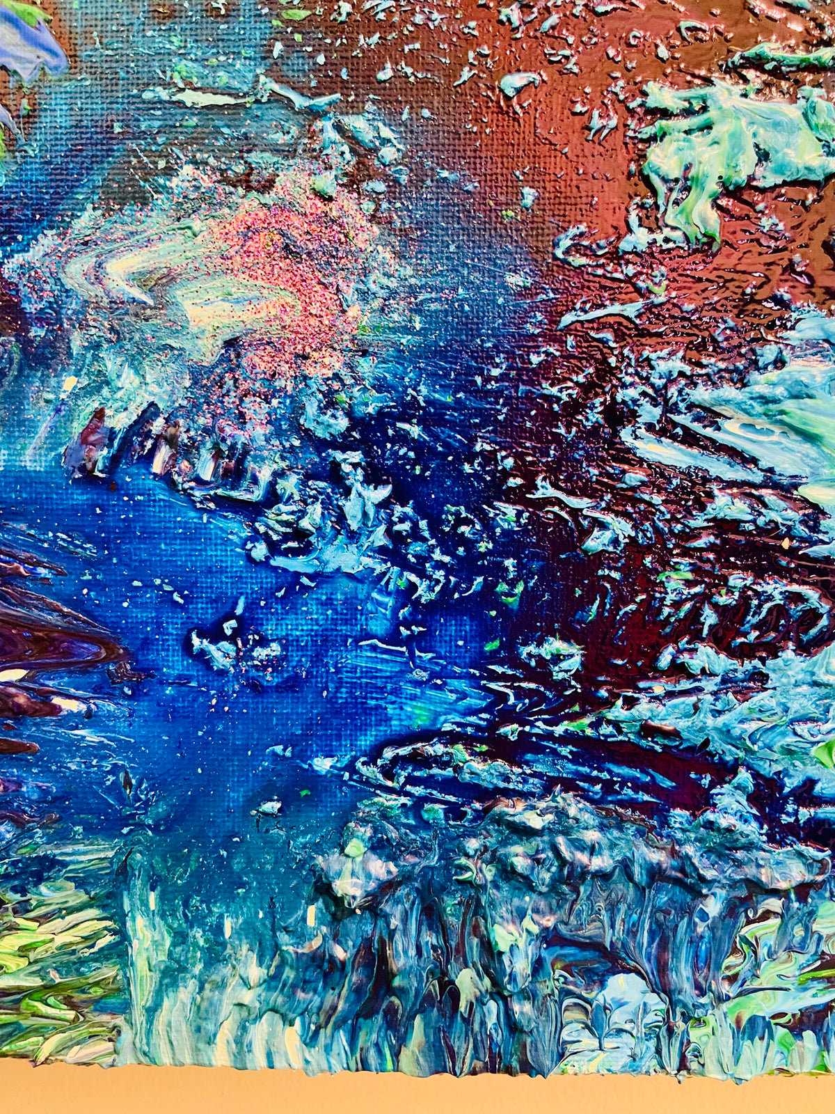 Island Reef ORIGINAL CANVAS PAINTING 25.4x25.4x3.5cm  by Margo Humphries