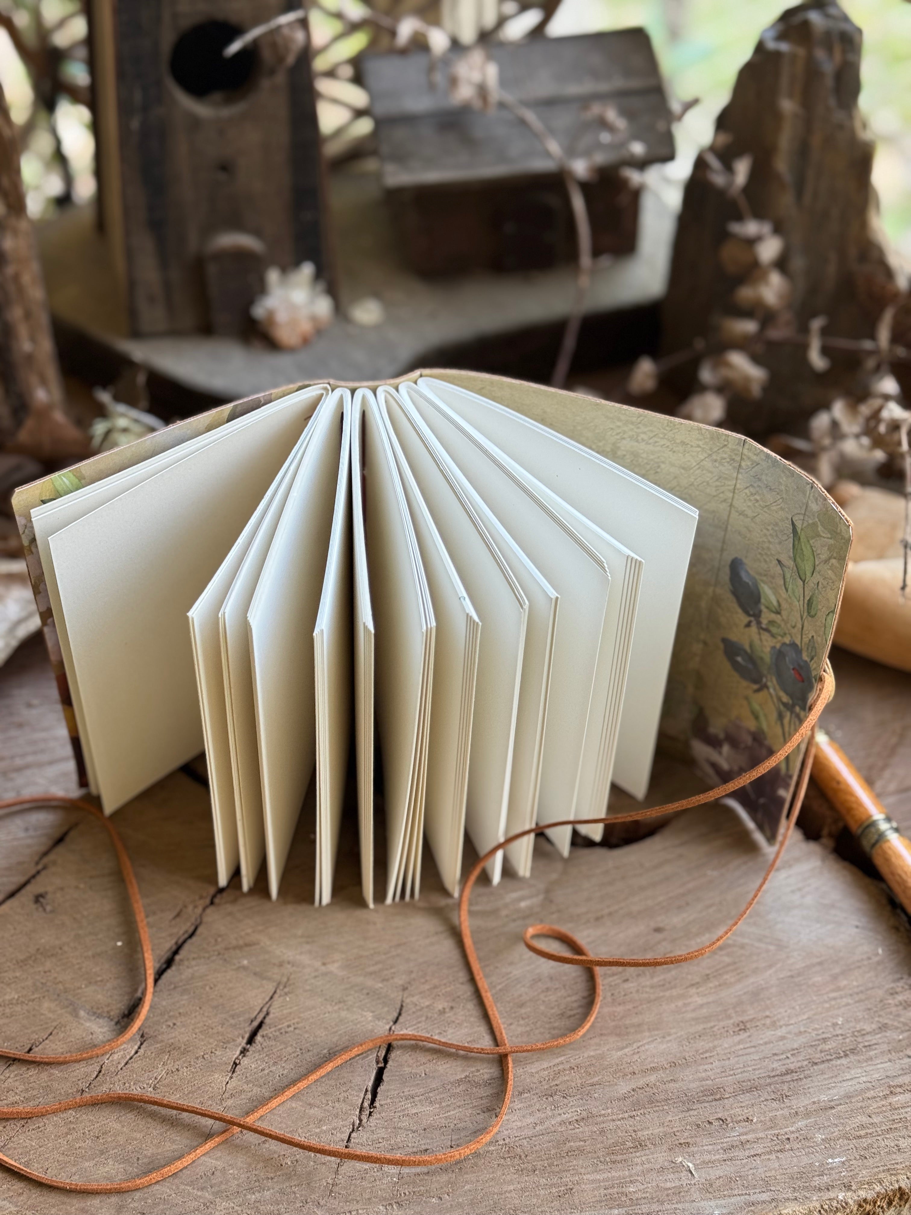 Warm Tan Cross-stitched Leather A6 Journal
