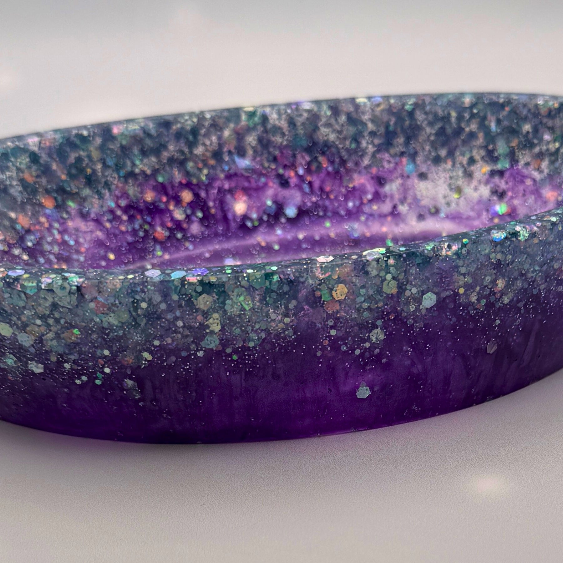 Handmade Oval Resin Bowl - Bold. Sparkly. Unique.