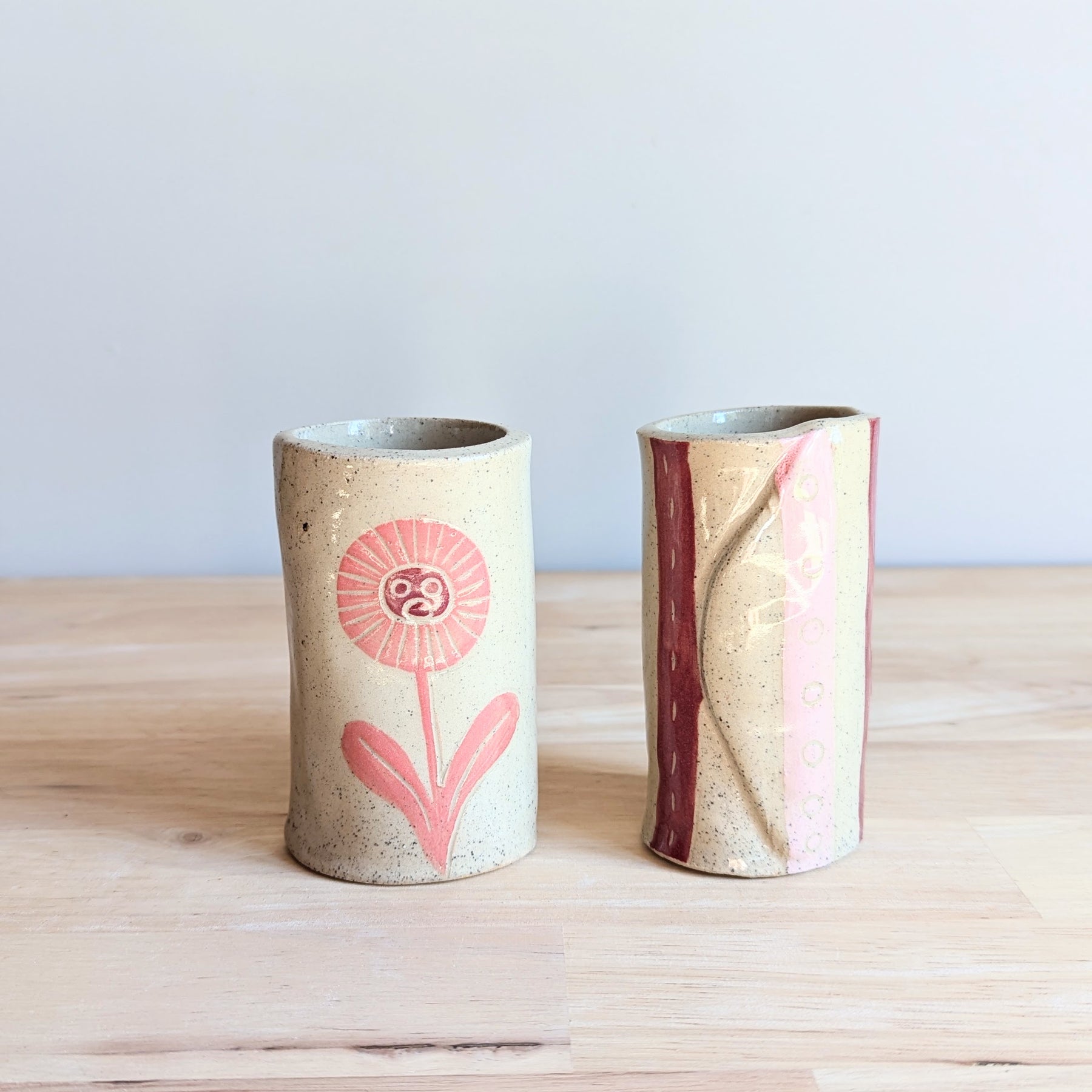 Colourful Handmade Vase with Dried Floral Posy | Fun Home Decor | Bright Vase| Cute Gift Idea