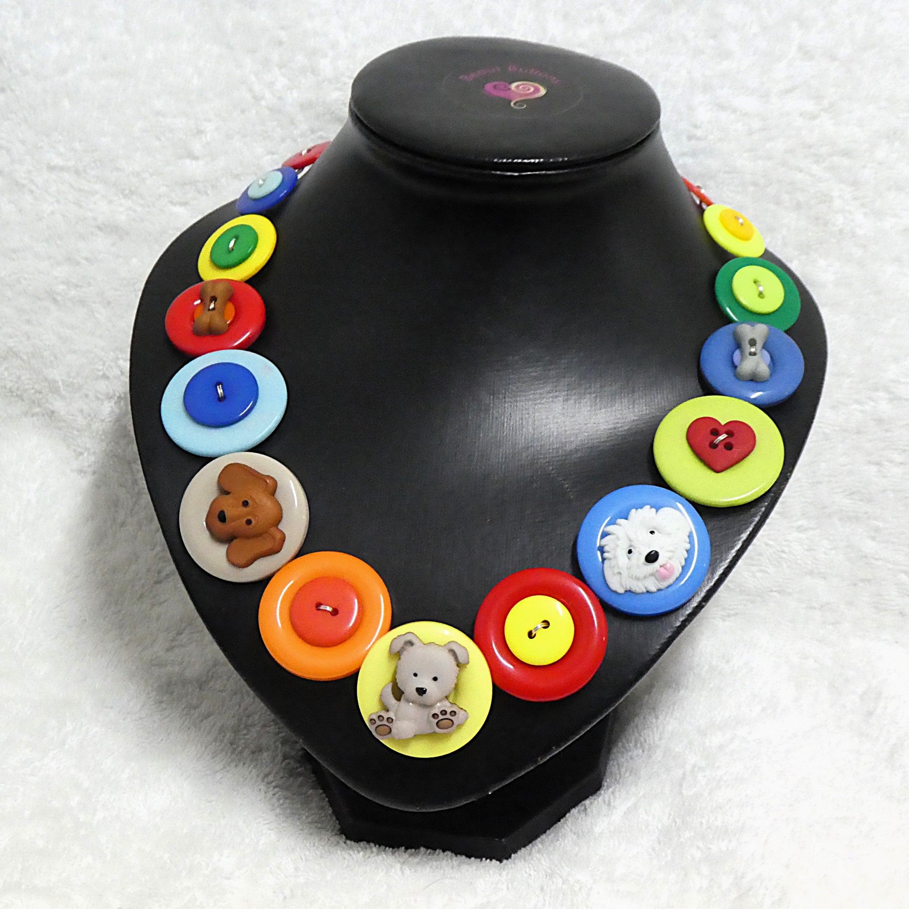 Button necklace - Puppy Love