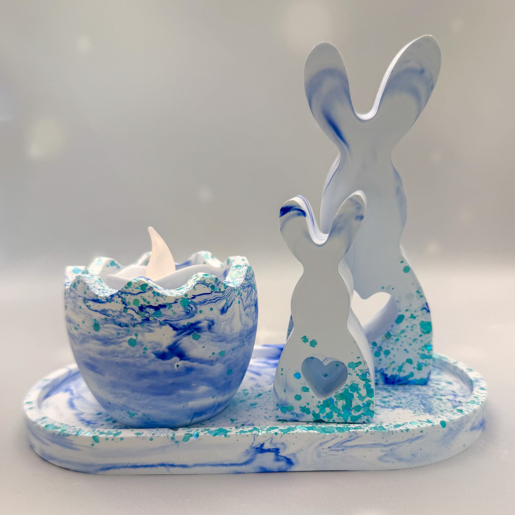 Handmade Eco-Resin Easter Bunny Centrepiece