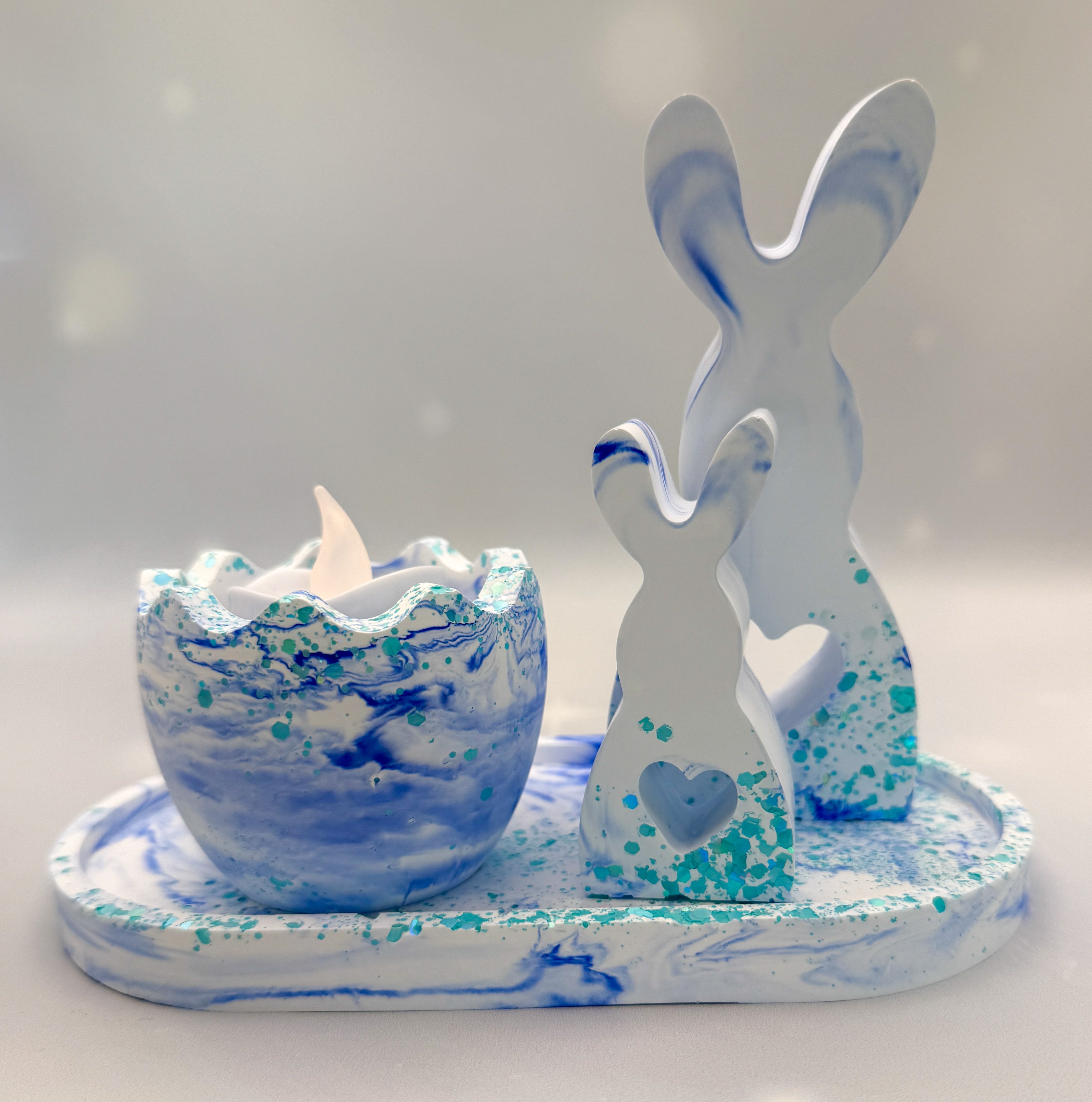 Handmade Eco-Resin Easter Bunny Centrepiece