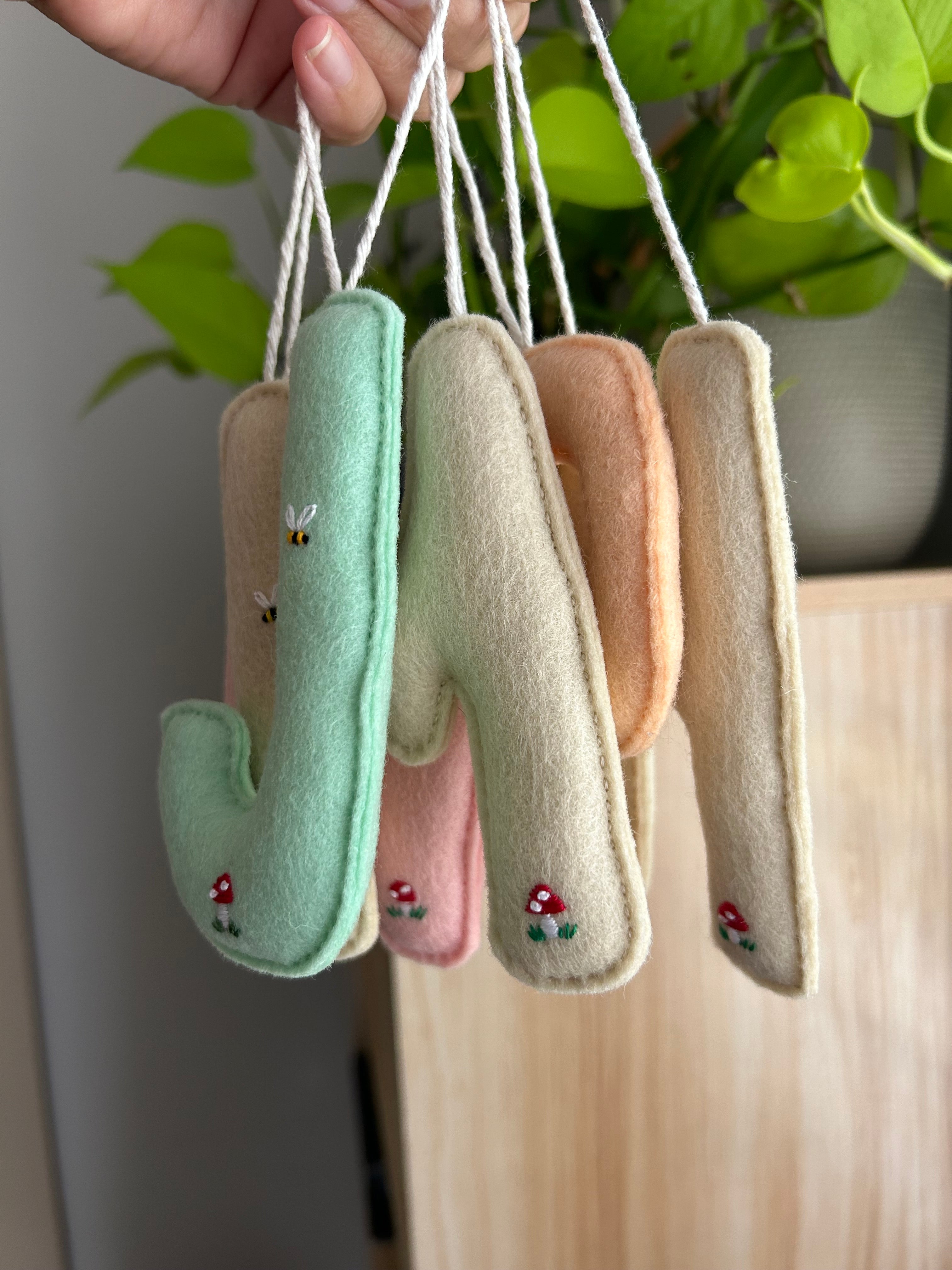 Embroidered Felt Alphabet Letters, initial, Heirloom Keepsake