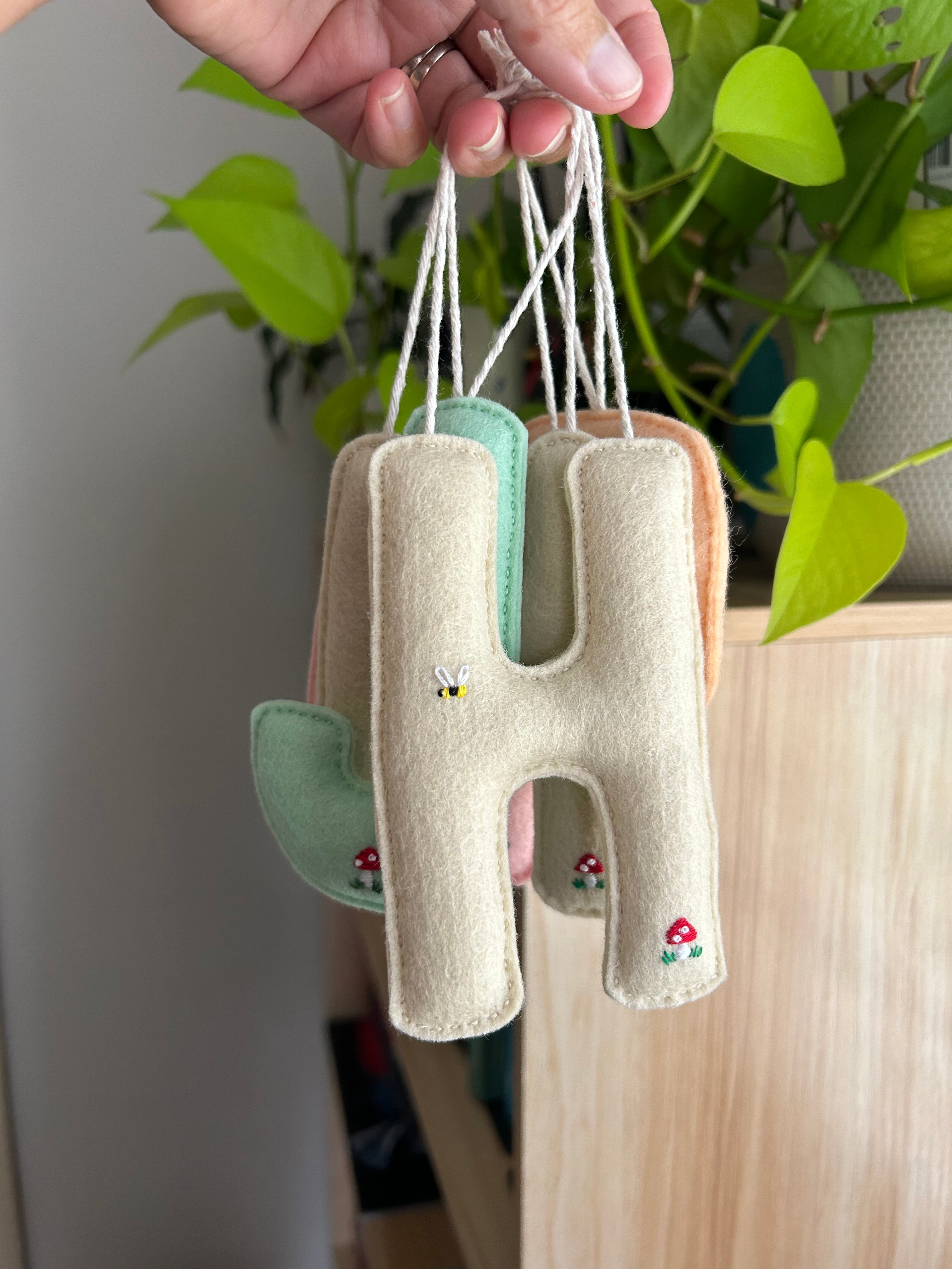 Embroidered Felt Alphabet Letters, initial, Heirloom Keepsake