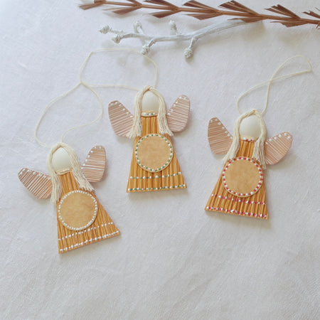 Hello - Palm Angel Christmas Ornament, Set of three