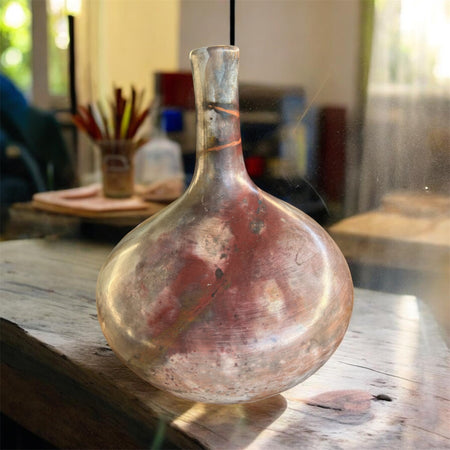 Pit fired ceramic vase
