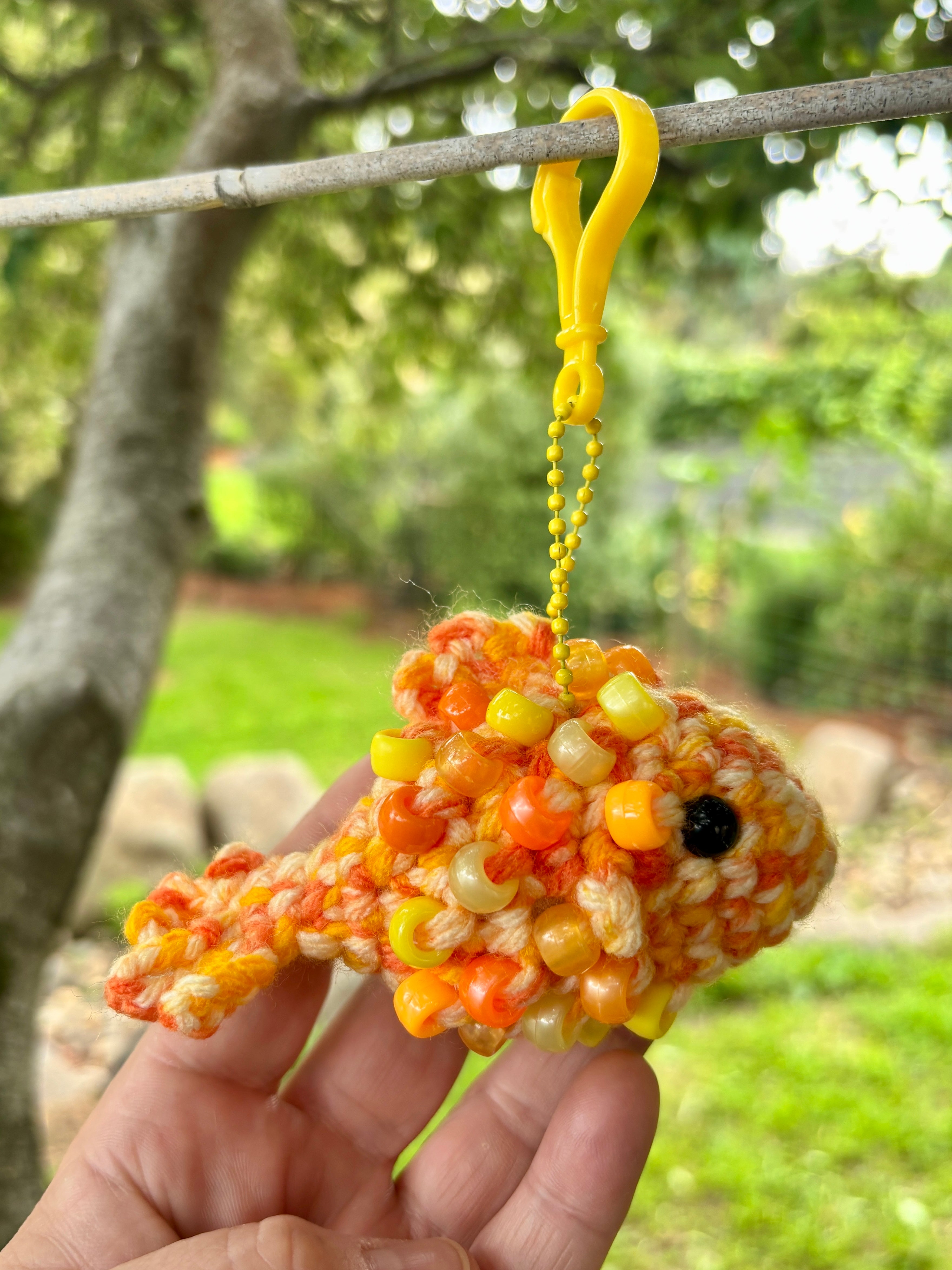 Fish Crochet Beaded Fidget Key Chain Toy Bag Tag