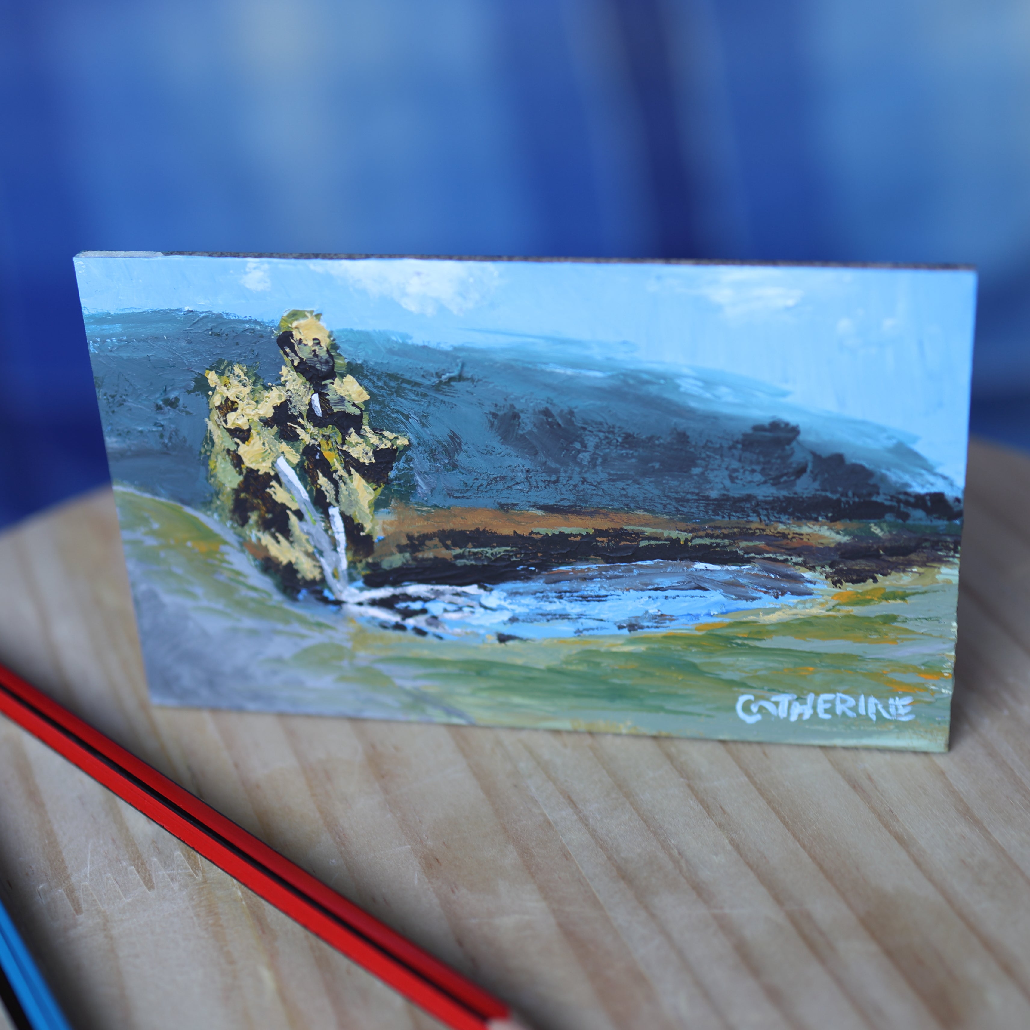 Original Art - Tree at Churchman Brook Dam - Tiny Painting