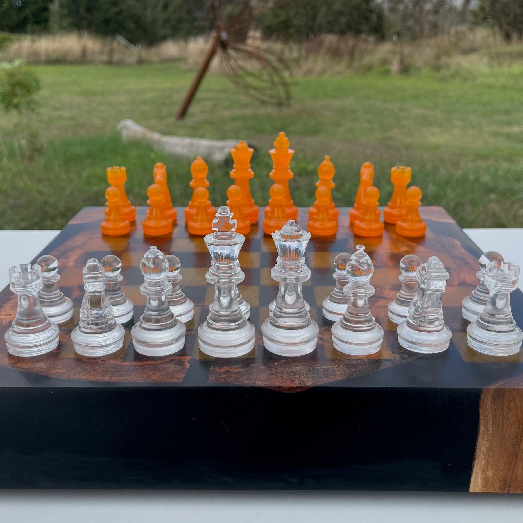 3D Chess Board with Matching Playing Pieces