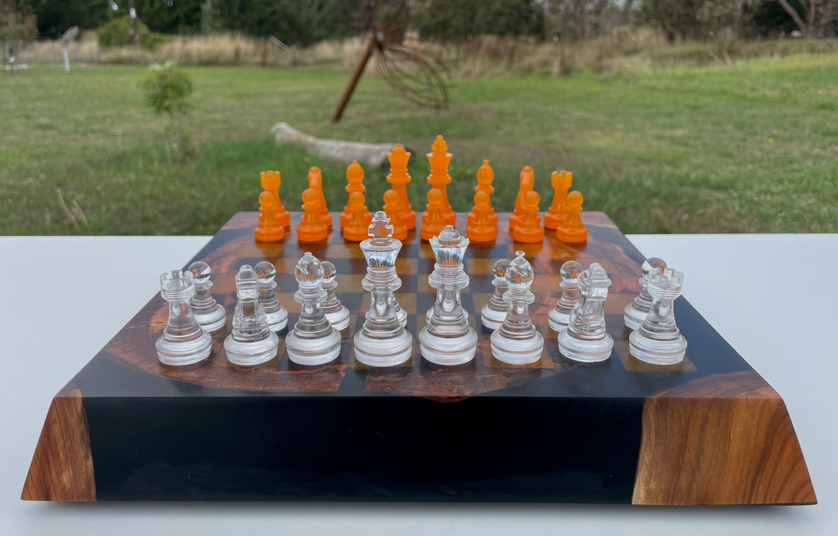 3D Chess Board with Matching Playing Pieces