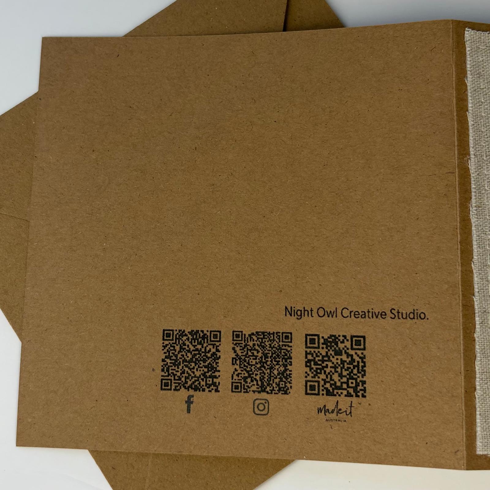 Fabric Greeting Card & Envelope| Teacups| 13cm x 13cm