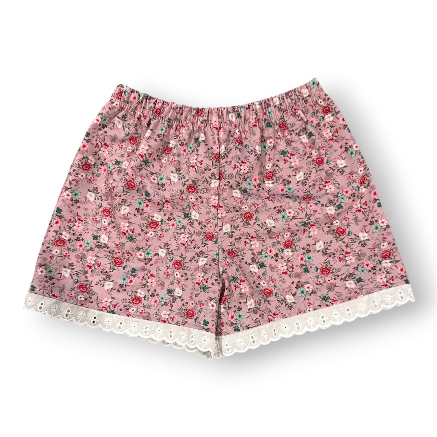 Girls Cotton lace hem Shorts - MIXED PRINTS AND SIZES