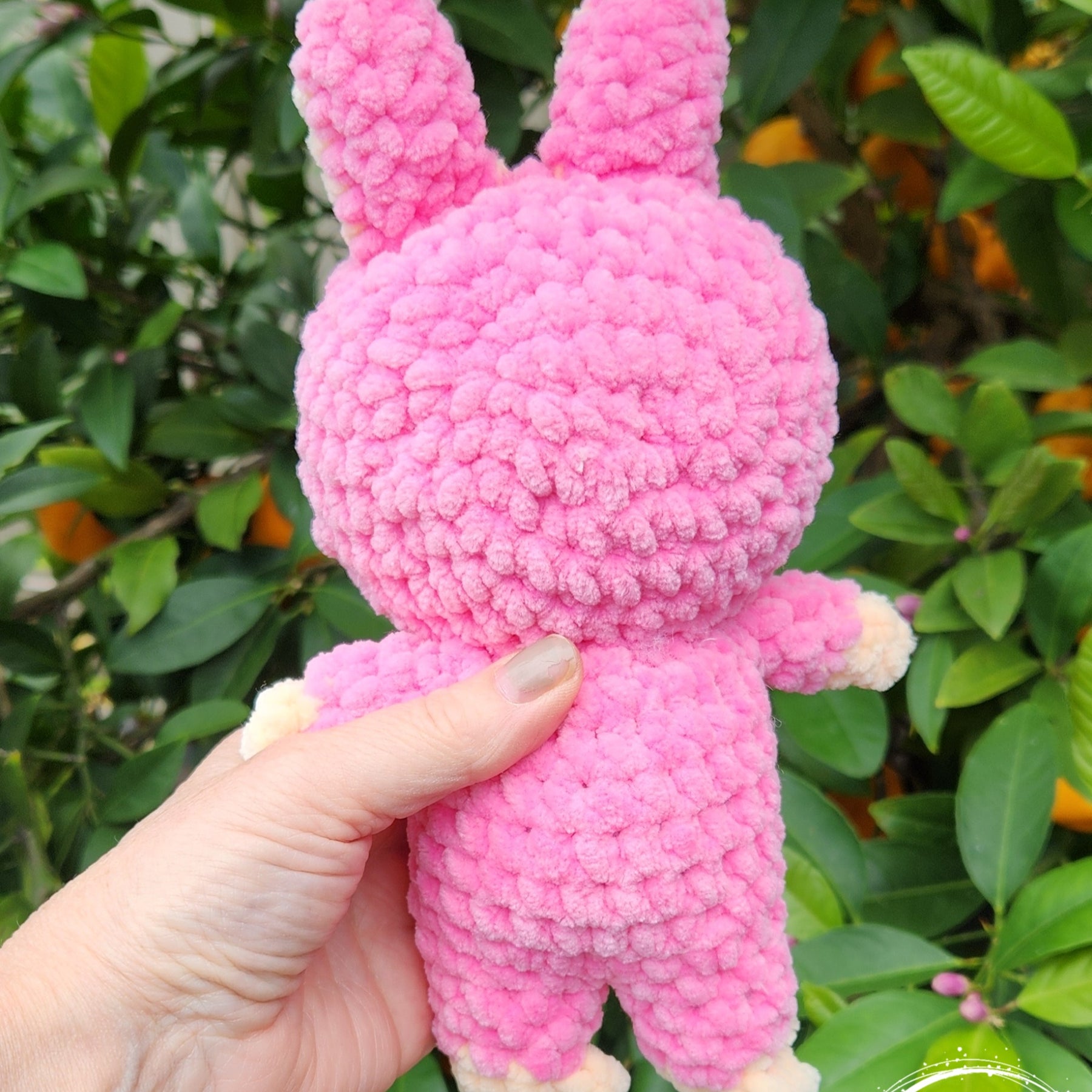 Hand crocheted Smiling Bunny Doll