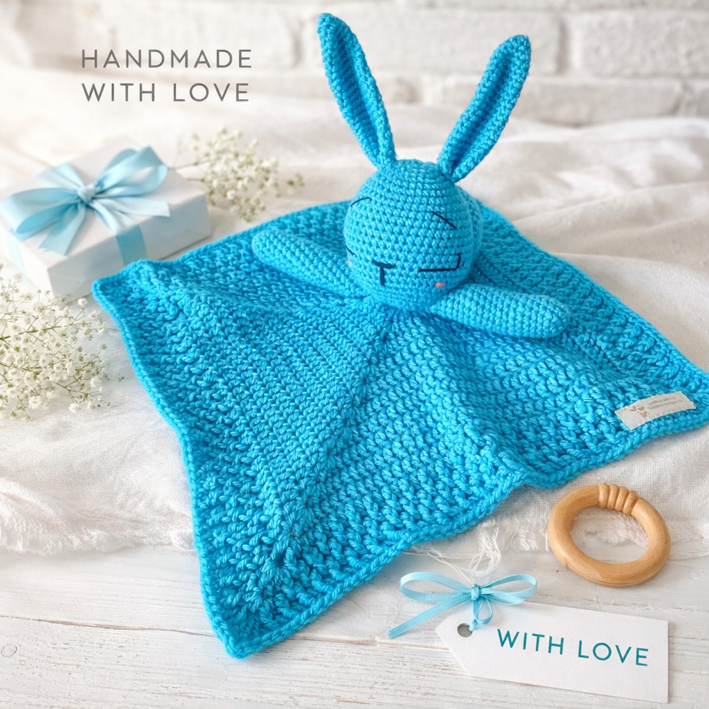 Handmade | Crochet | Bunny | Security Blanket | Comforter | Lovey