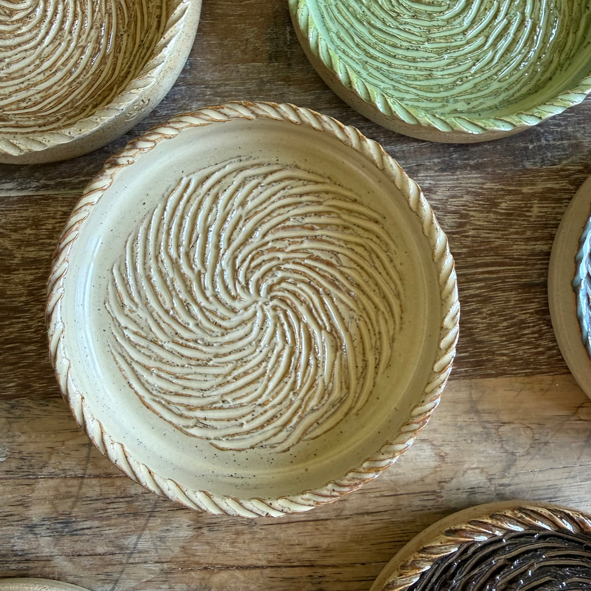 The Gathering Dish - Wheel Thrown Ceramic Garlic Grater & Dipping Dish with Brush