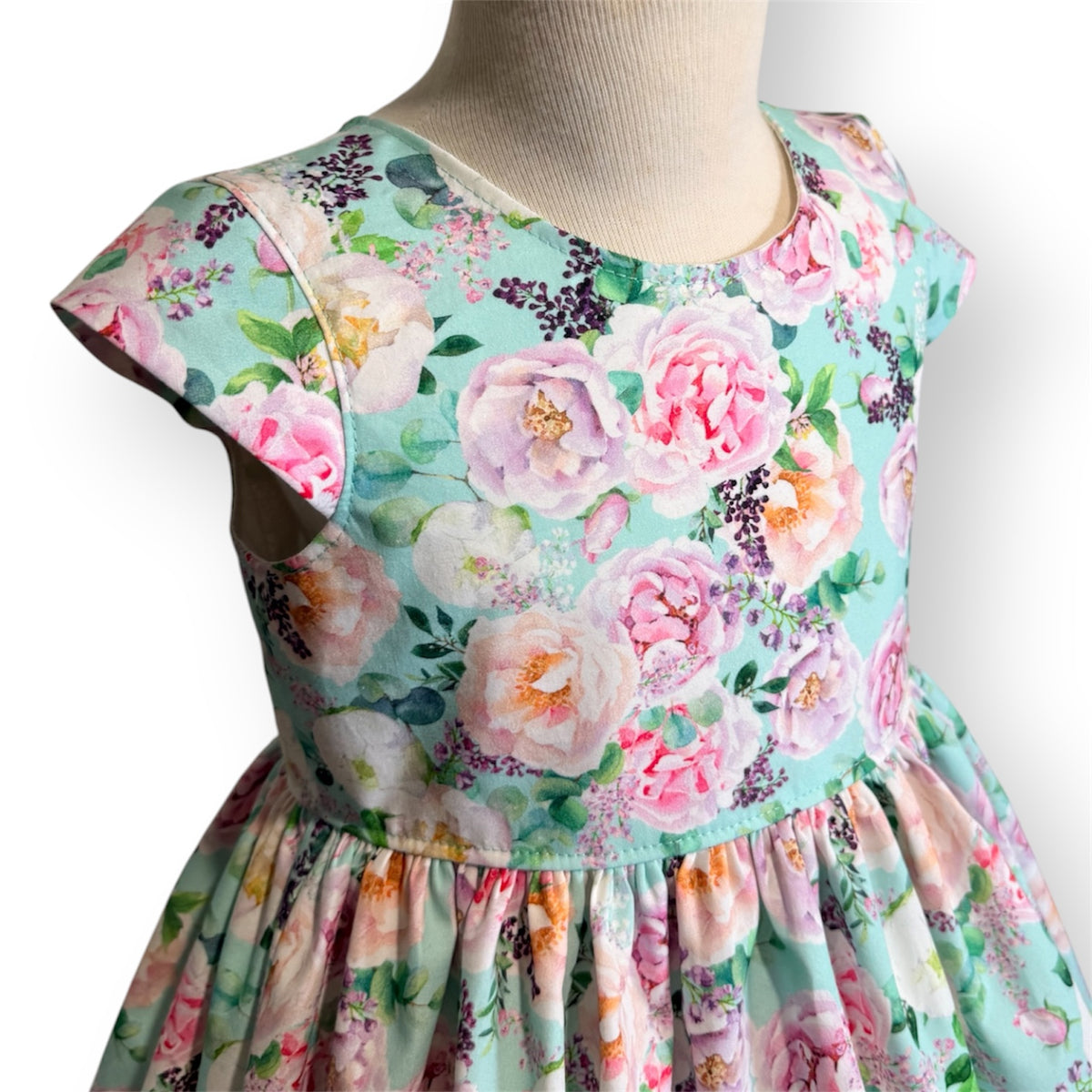 SIZE 3 Aqua Vintage Roses Destin Dress