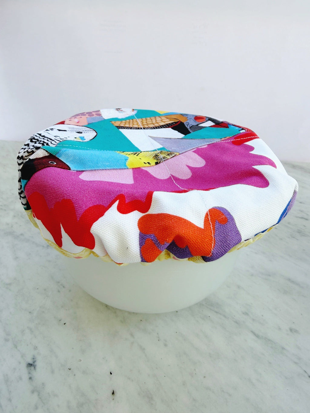 Australian birds reusable fabric bowl covers. Set of two. Proofing cloths.